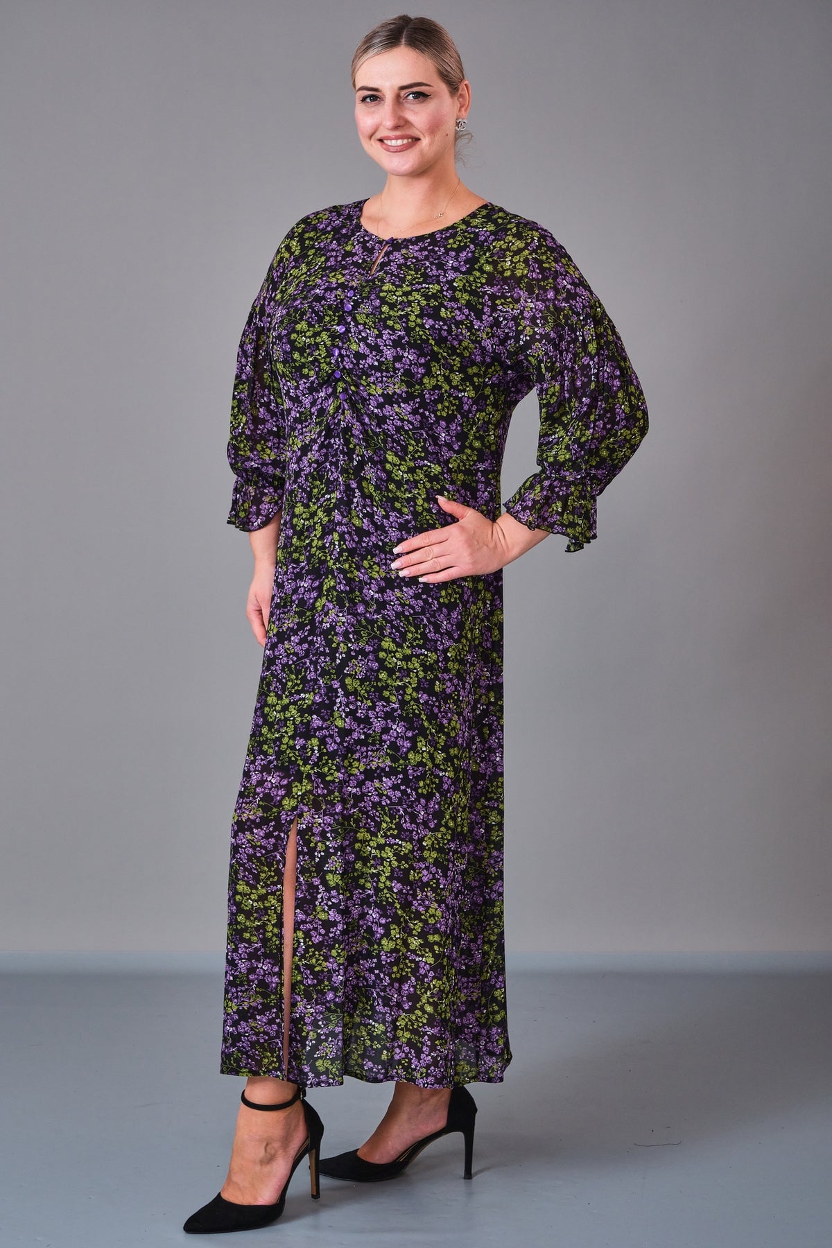Chiffon Line - Plus Size Dress (CFL27K3410) - 8690200215346