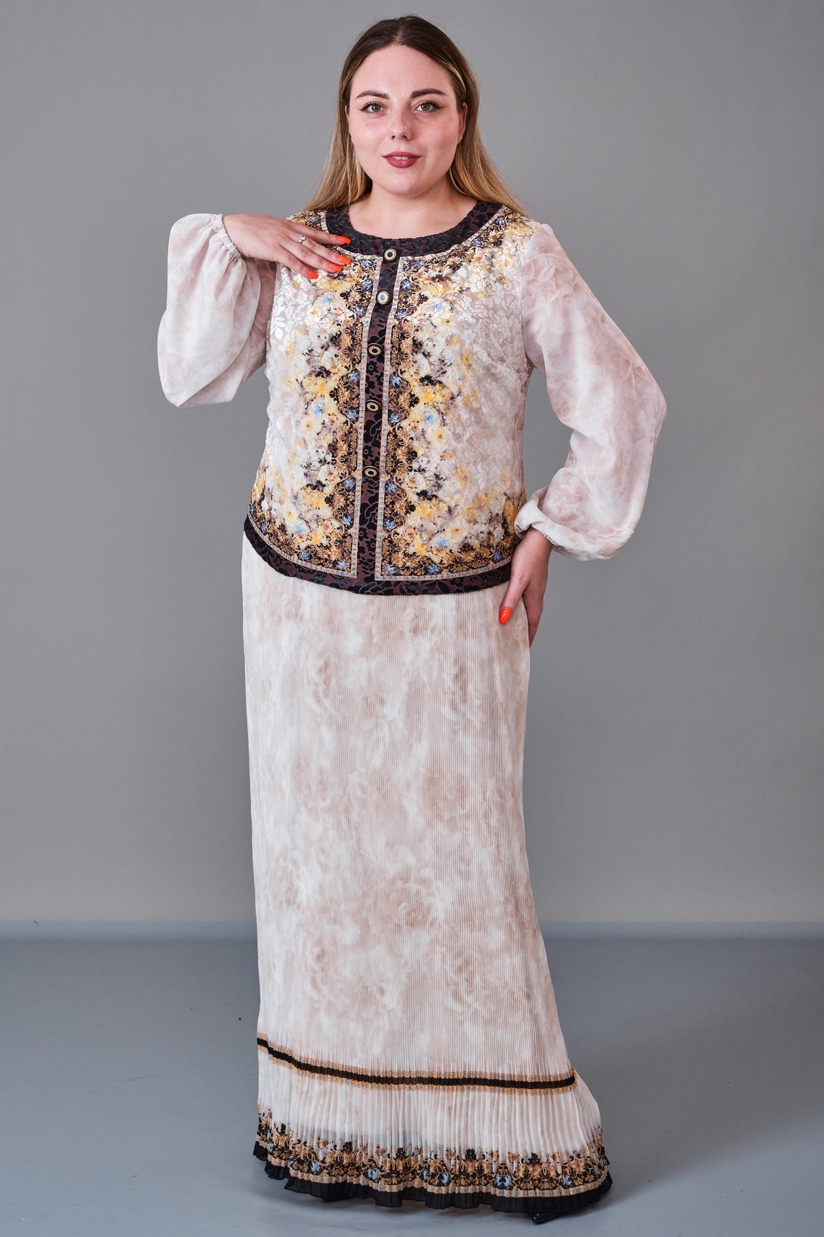 Ksas - Plus Size Dress (KSS27K32409) - 8690200216718