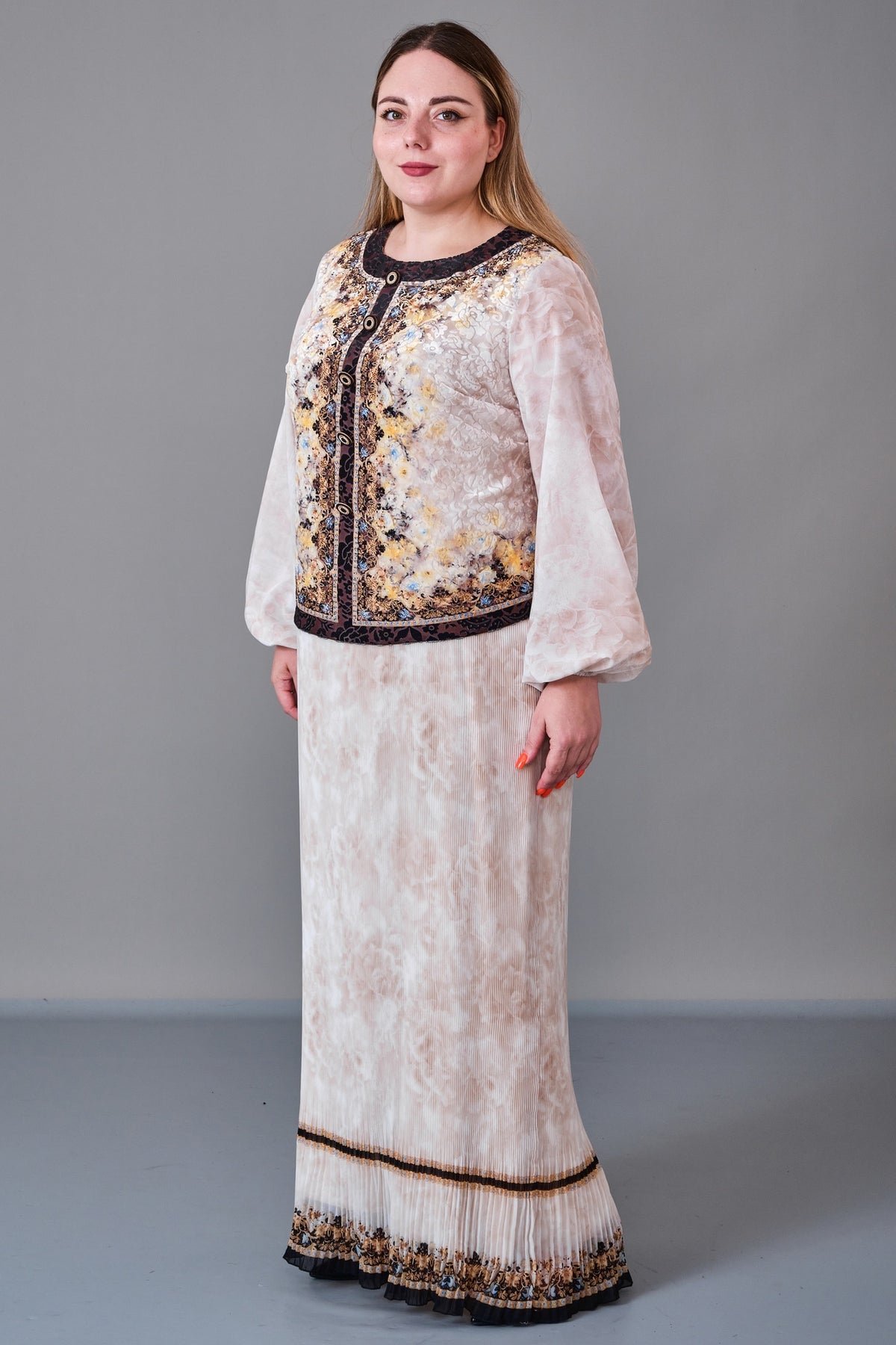 Ksas - Plus Size Dress (KSS27K32409) - 8690200216718