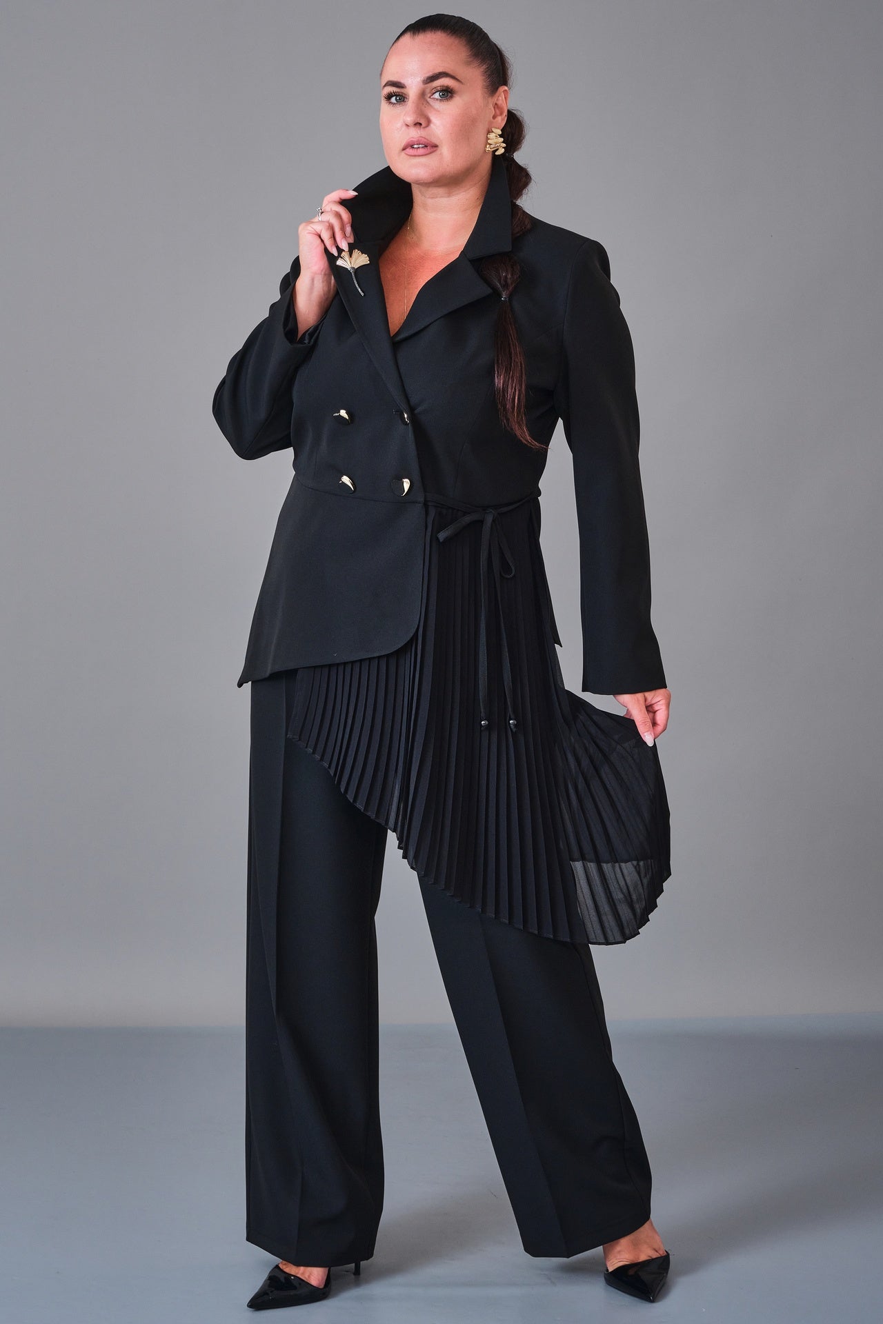 Dress Port - Plus Size Suit (DSP27K3631) - 8690200216923