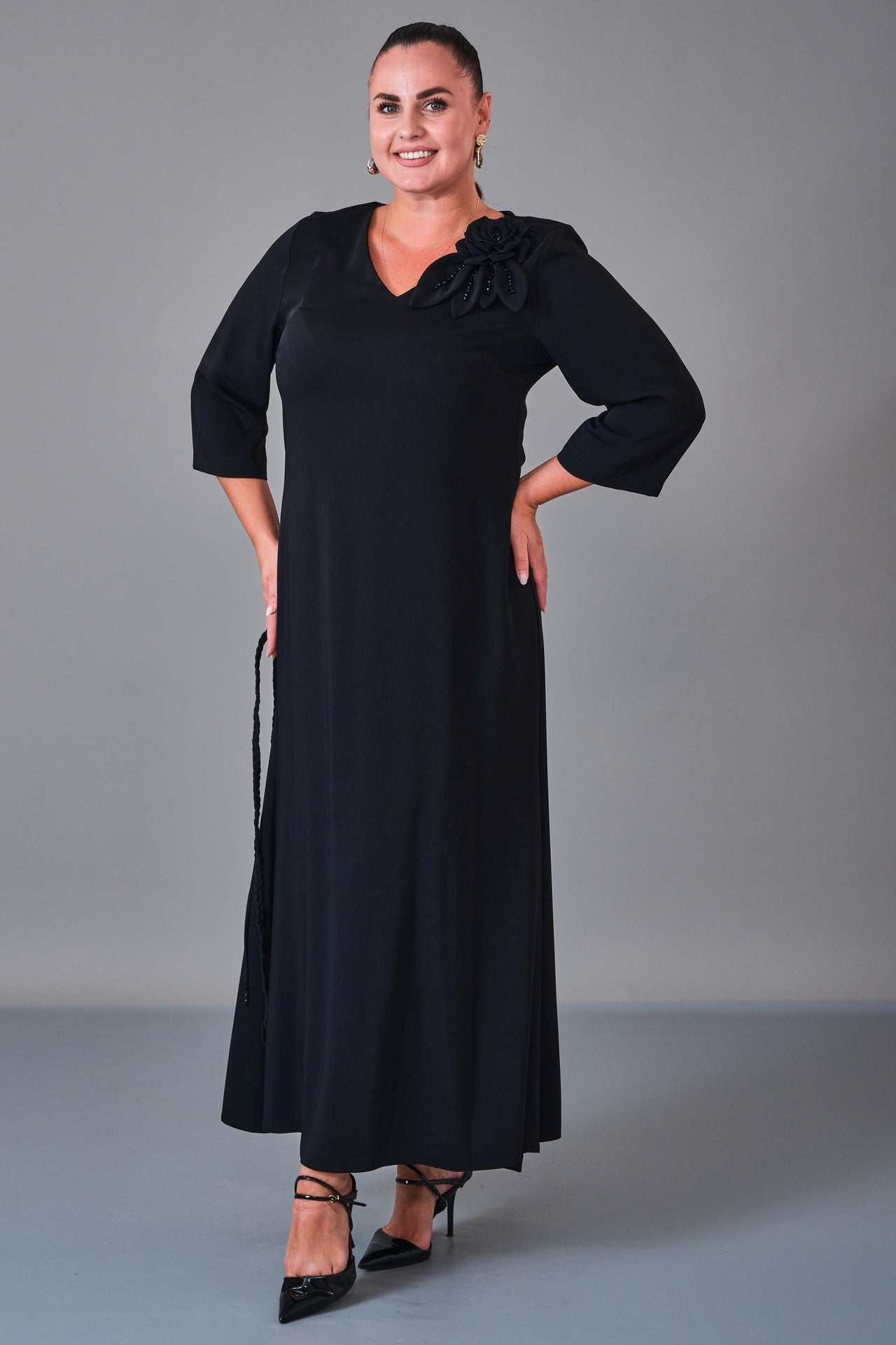 Dress Port - Plus Size Dress (DSP27K5821) - 8690200217005