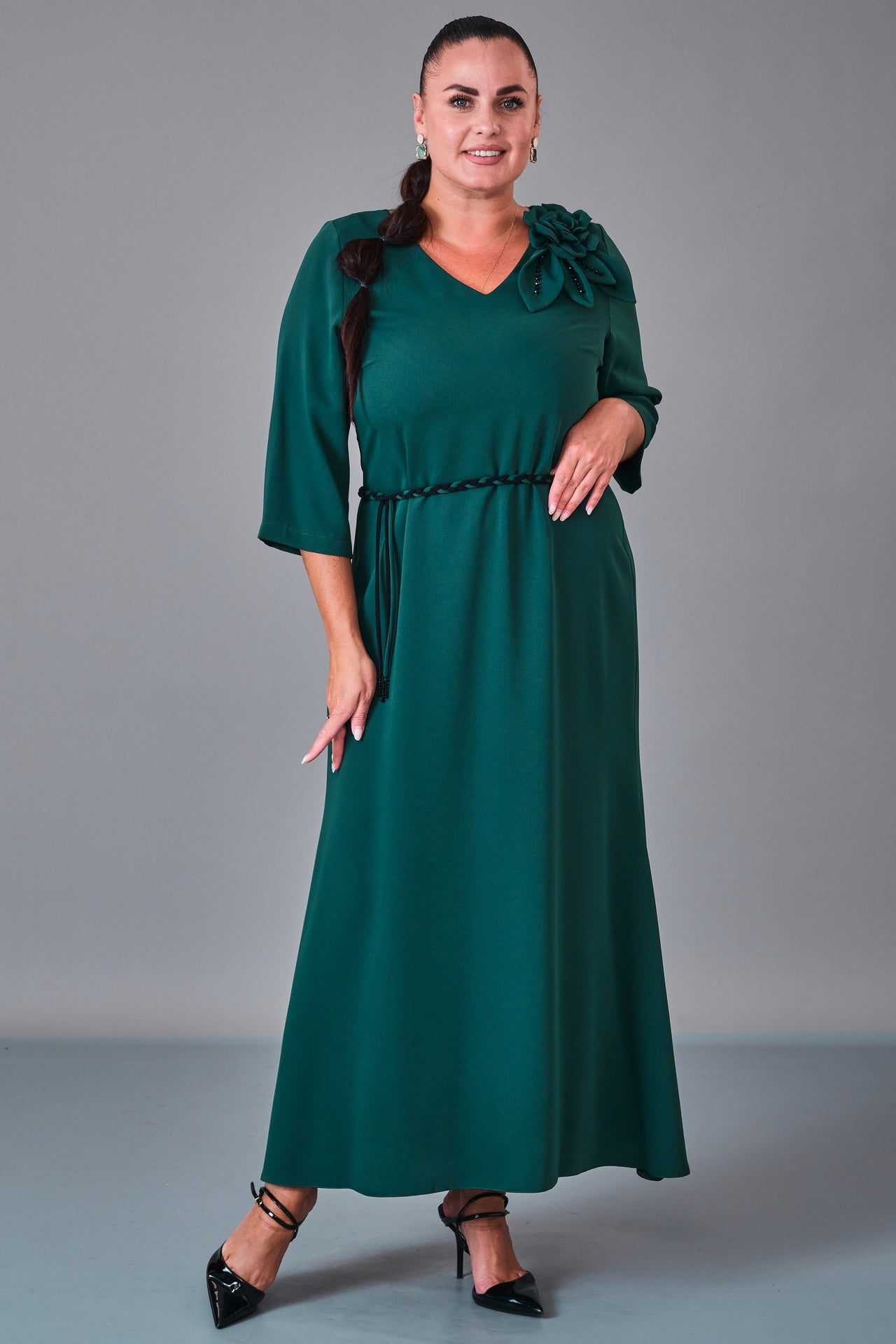 Dress Port - Plus Size Dress (DSP27K5821) - 8690200217012