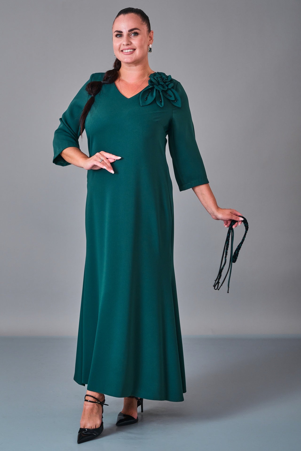 Dress Port - Plus Size Dress (DSP27K5821) - 8690200217012