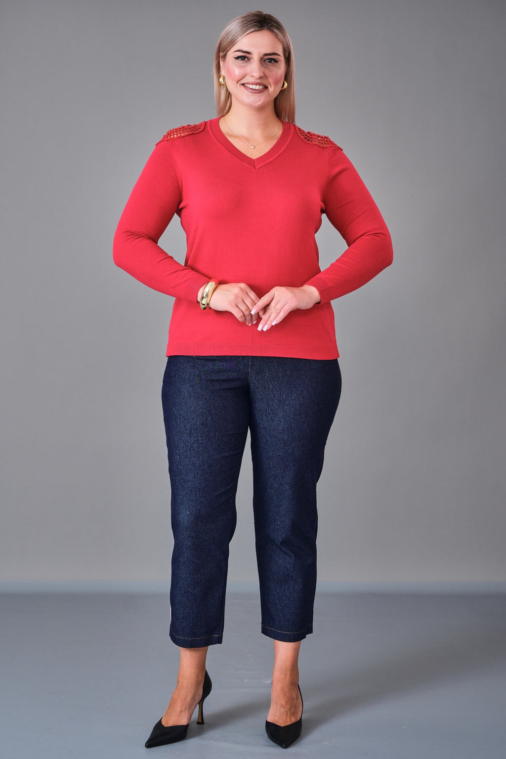 Xlife - Plus Size Knitwear (XLF27K8037) - 8690200217968