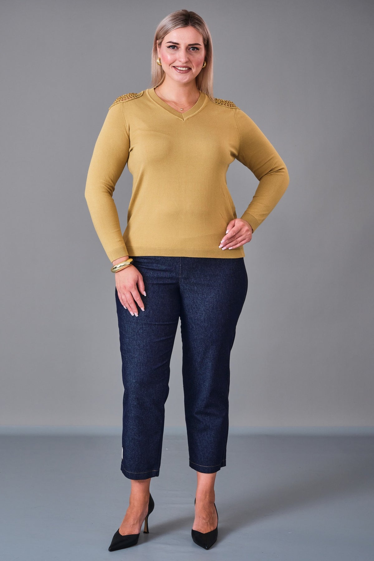 Xlife - Plus Size Knitwear (XLF27K8037) - 8690200217975