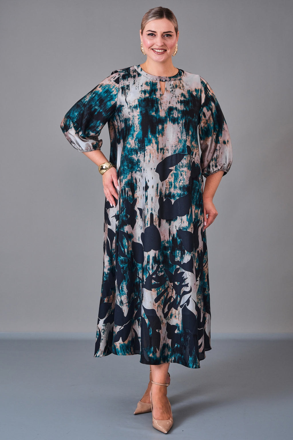 Chiffon Line - Plus Size Dress (CFL27K3502) - 8690200222559