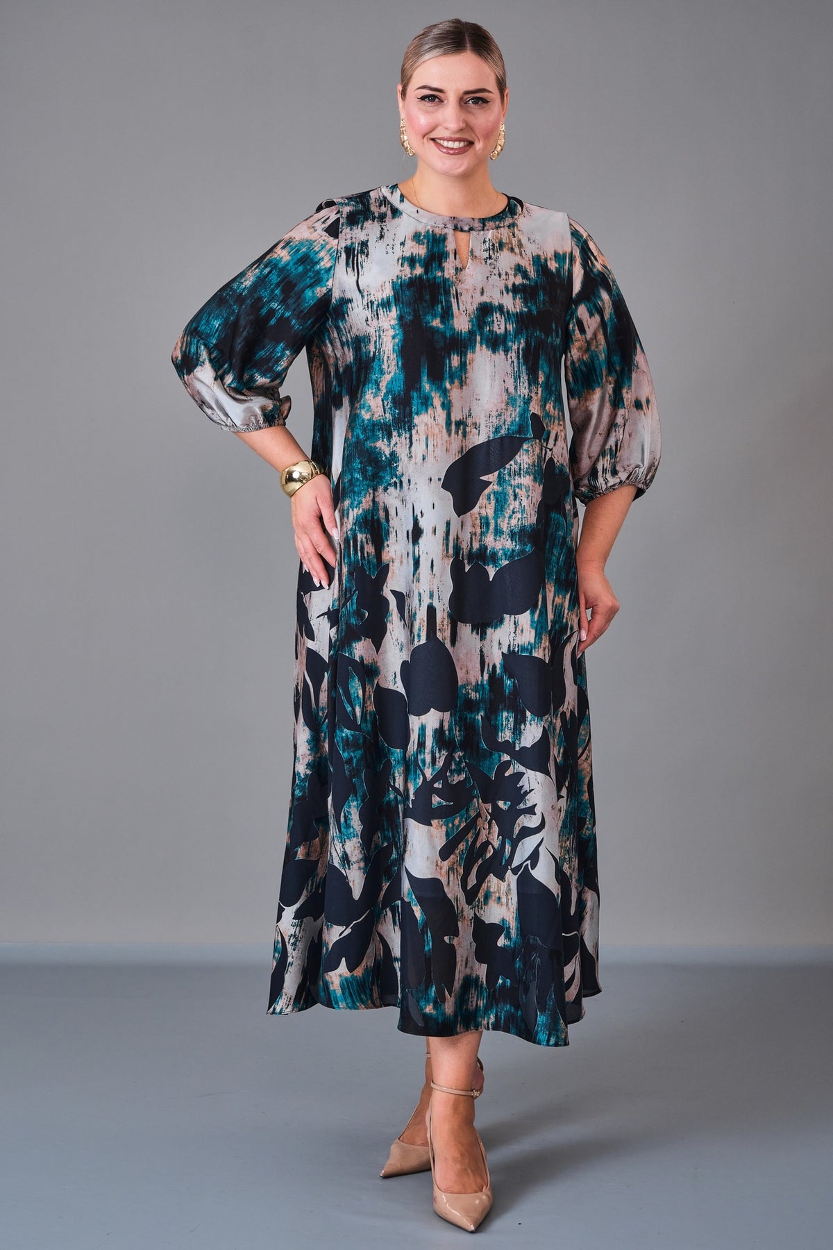 Chiffon Line - Plus Size Dress (CFL27K3502) - 8690200222559