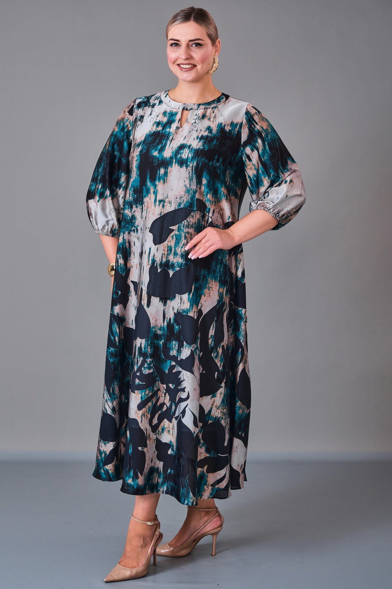 Chiffon Line - Plus Size Dress (CFL27K3502) - 8690200222559