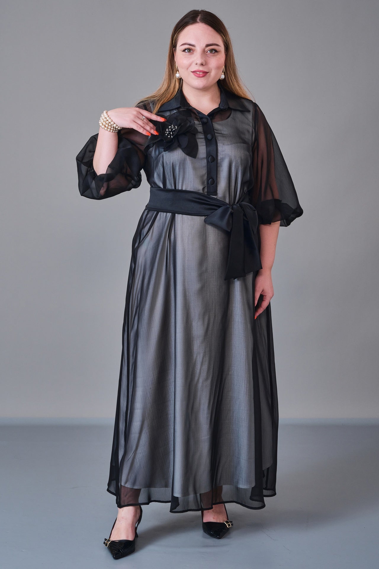 Dress Port - Plus Size Dress (DSP27K3649) - 8690200224201