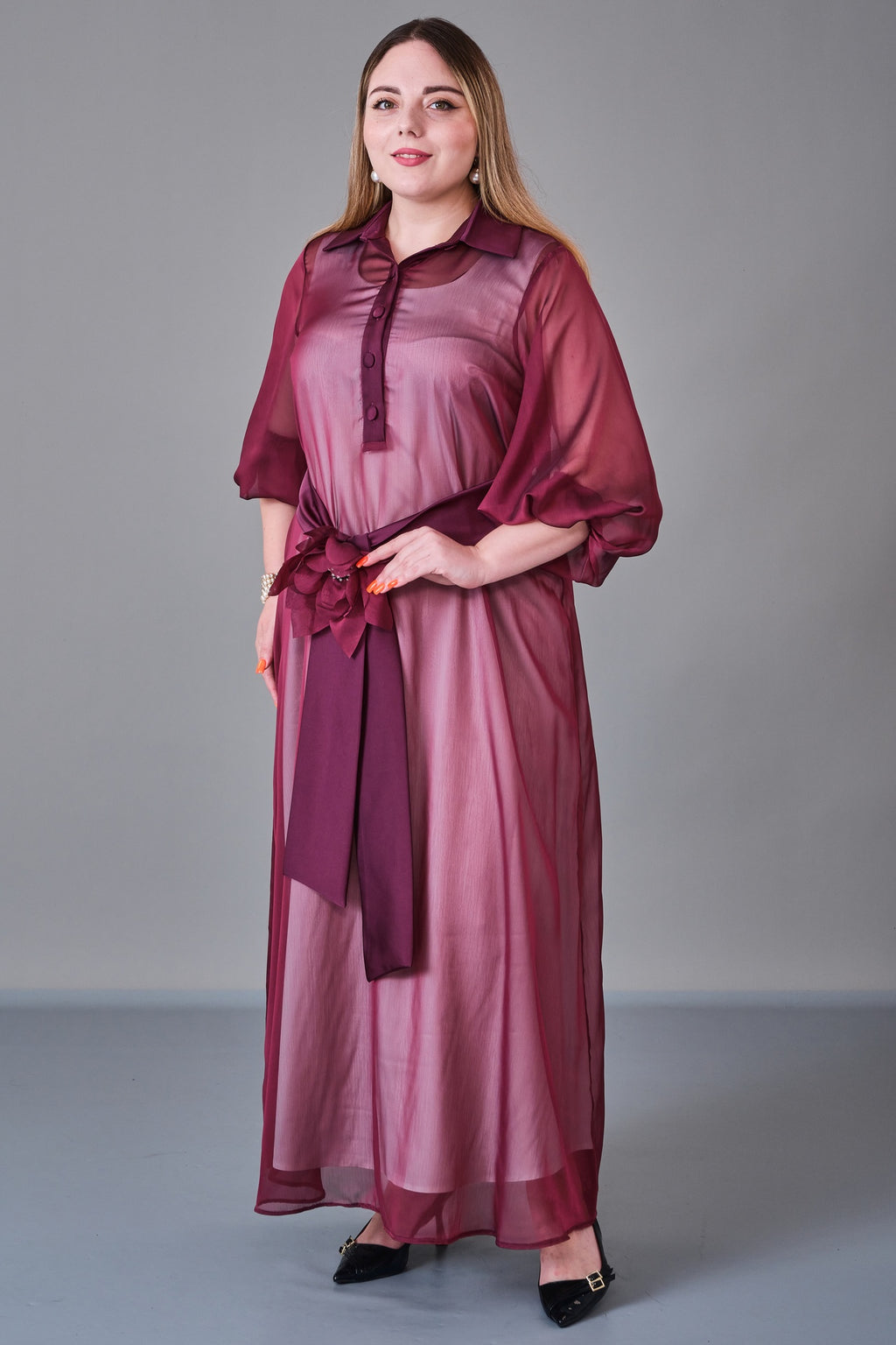 Dress Port - Plus Size Dress (DSP27K3649) - 8690200224218