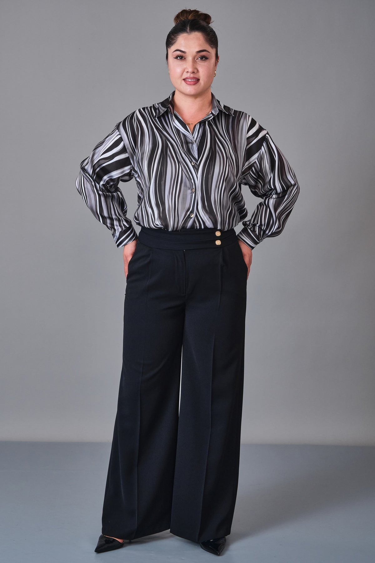 Selen - Plus Size Trousers (SLN27K11915) - 8690200225574