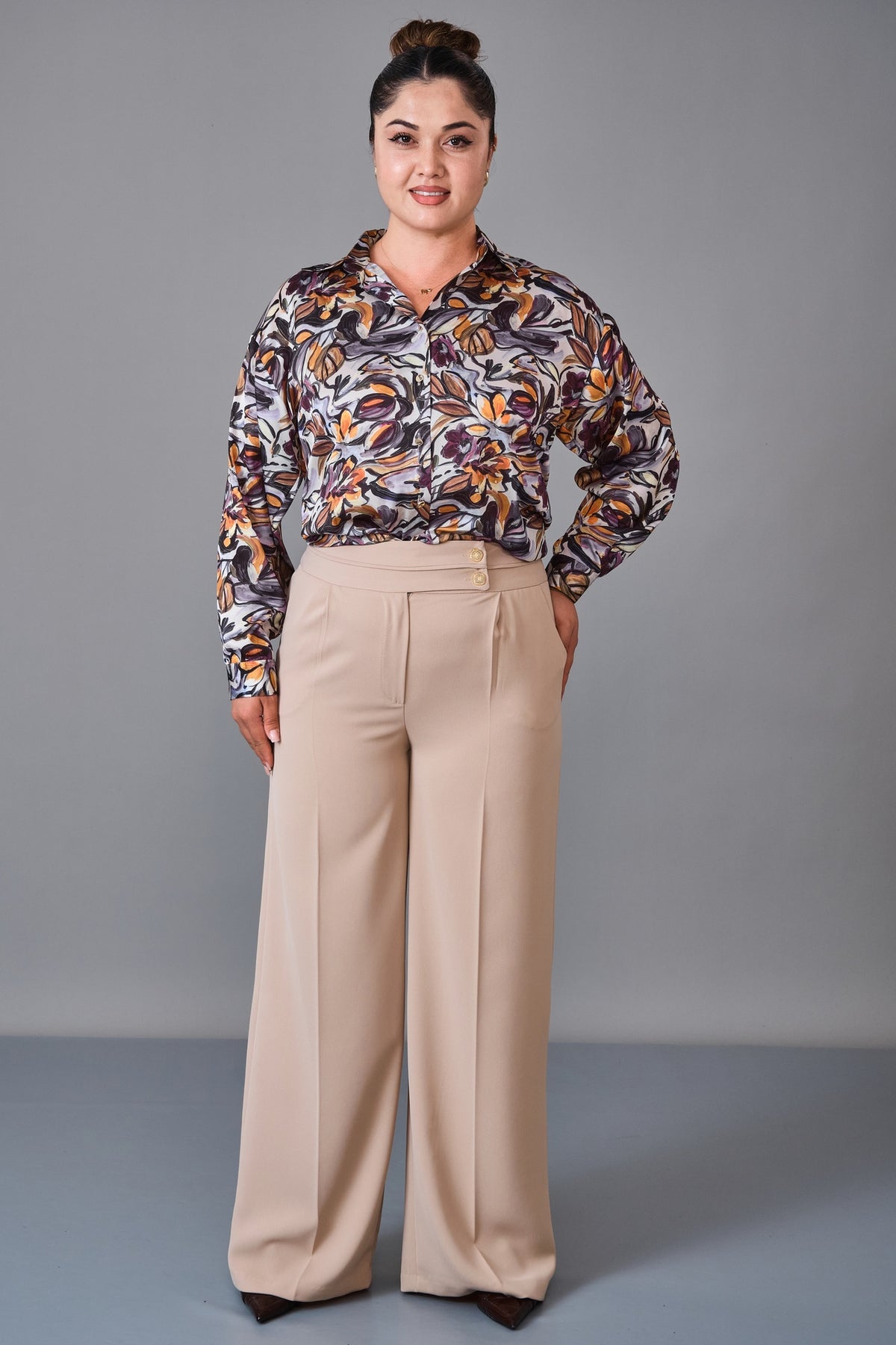 Selen - Plus Size Trousers (SLN27K11915) - 8690200225581