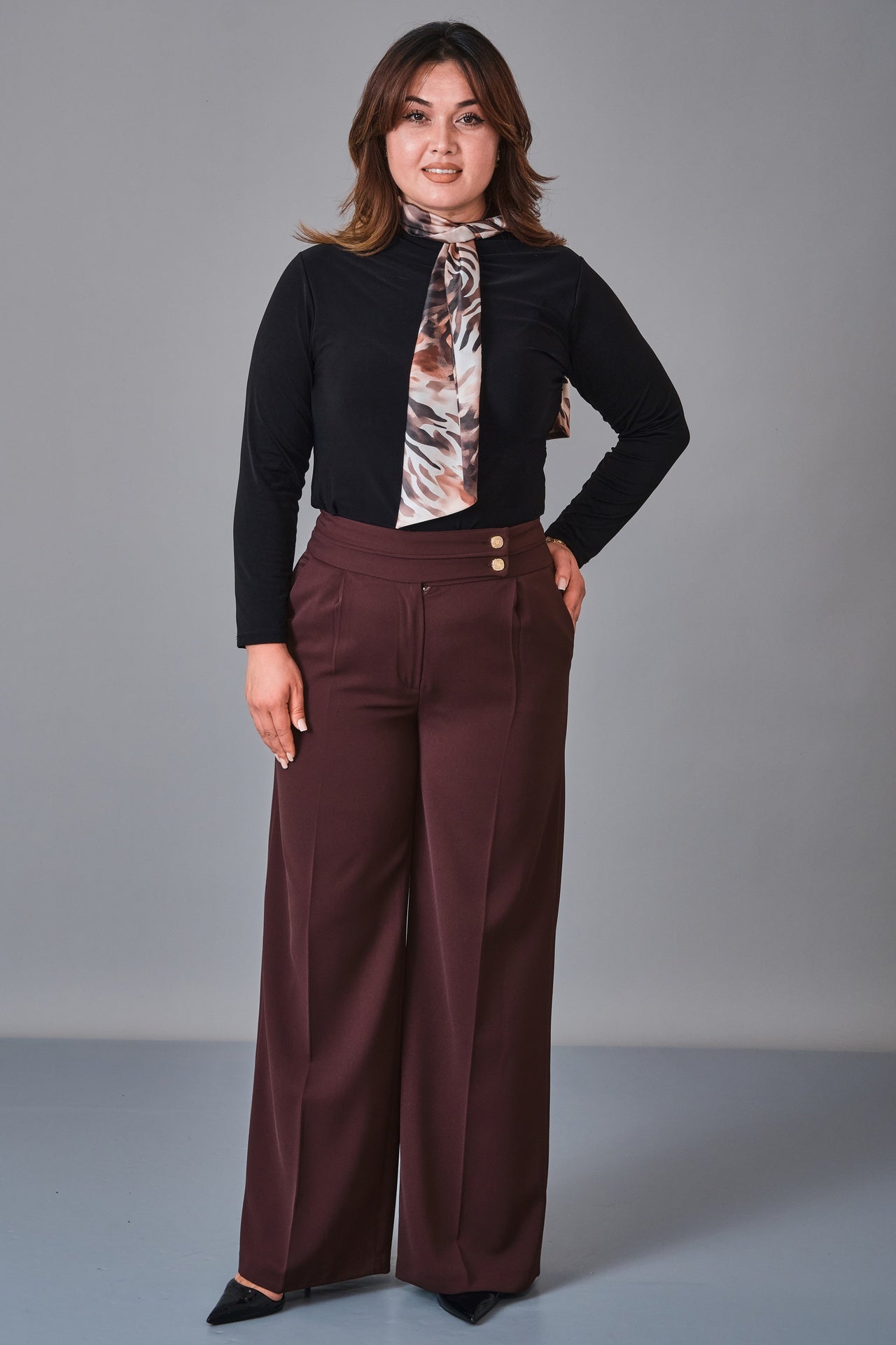 Selen - Plus Size Trousers (SLN27K11915) - 8690200225611