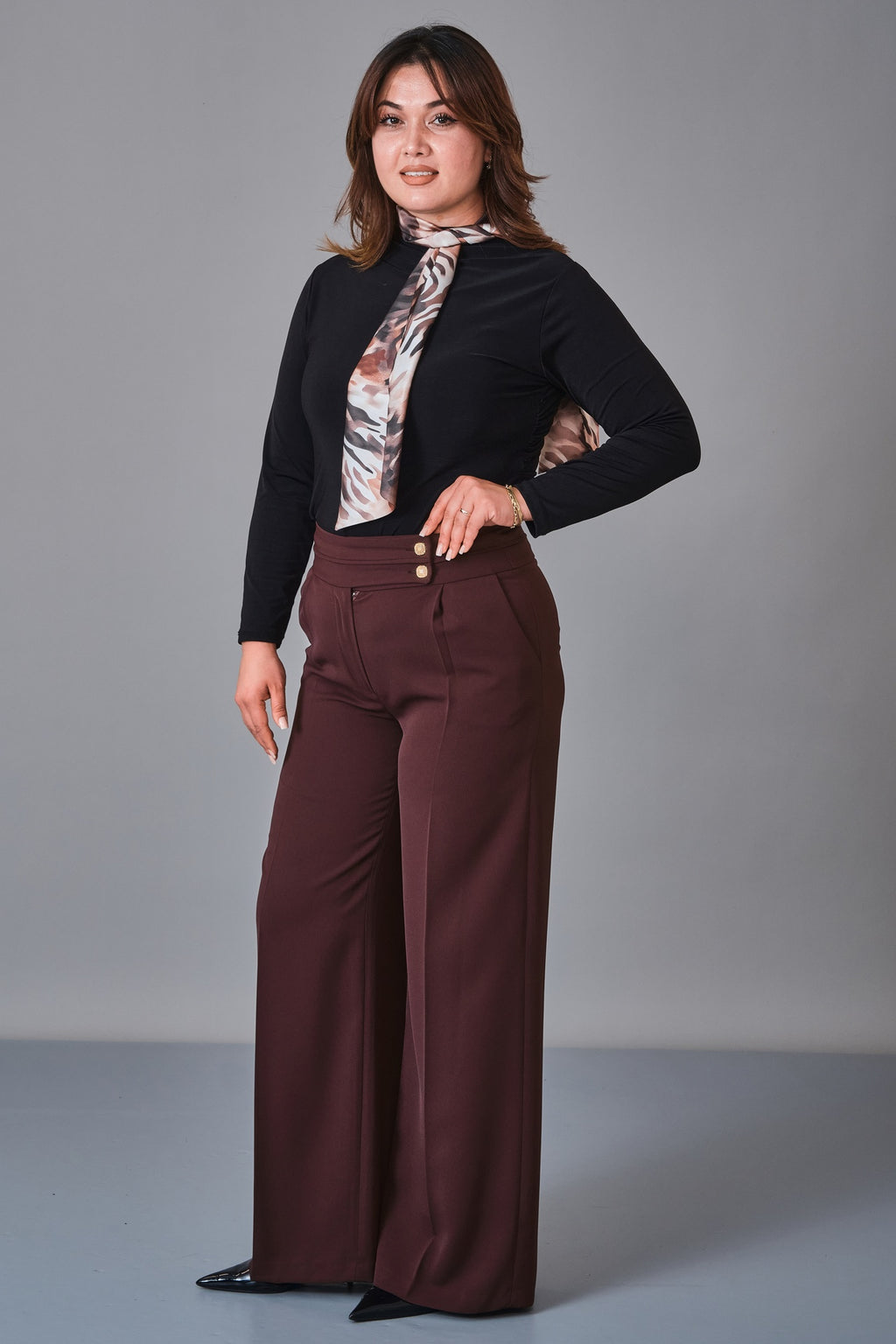 Selen - Plus Size Trousers (SLN27K11915) - 8690200225611