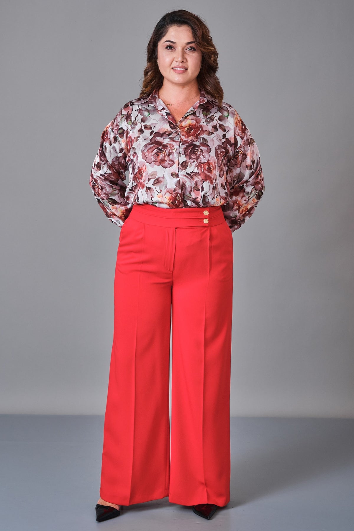 Selen - Plus Size Trousers (SLN27K11915) - 8690200225628