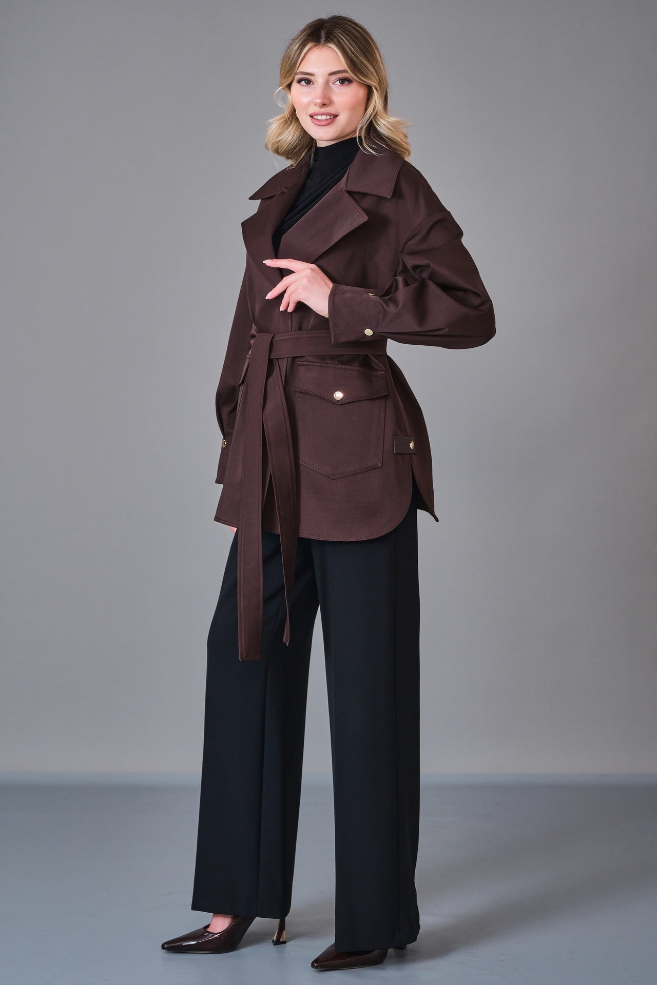Renata - Regular Size Trench Coat (REN27KP1680) - 8690200225901