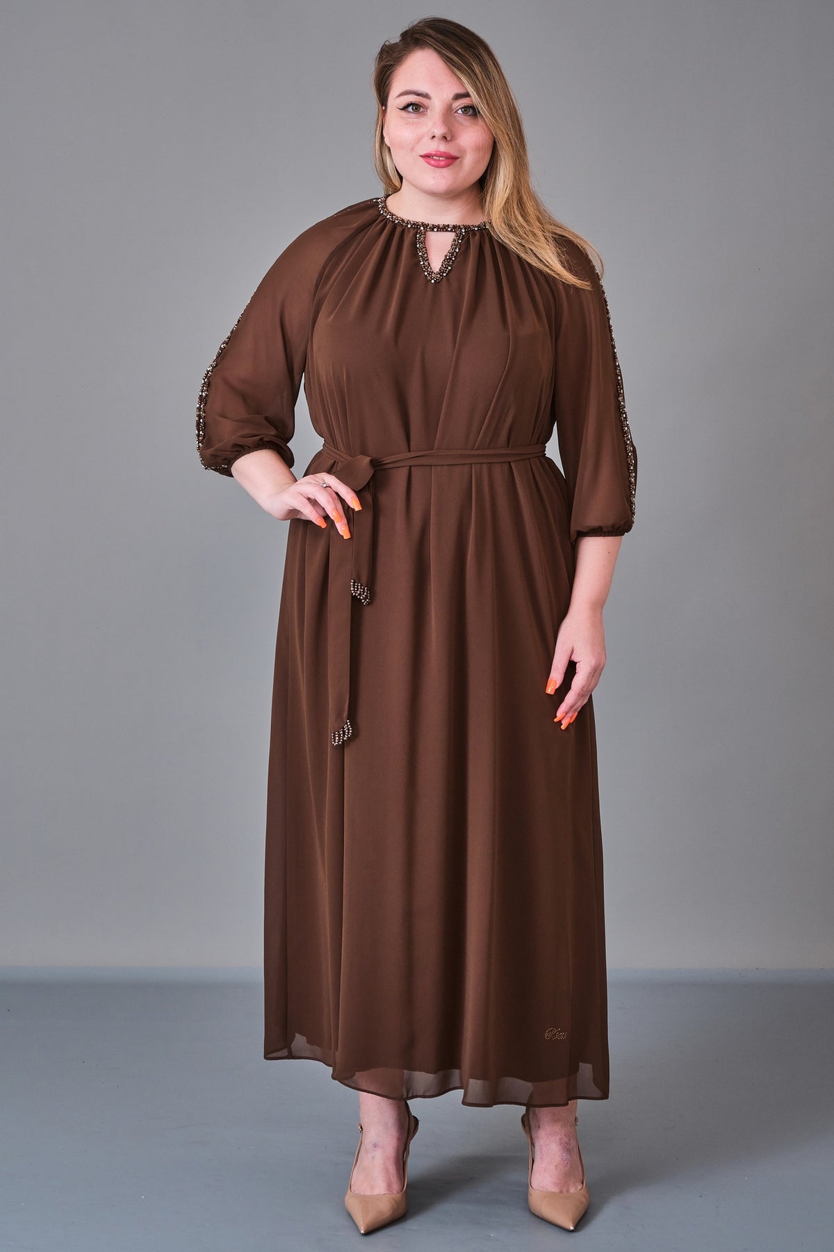 Ksas - Plus Size Dress (KSS27K32373) - 8690200227073