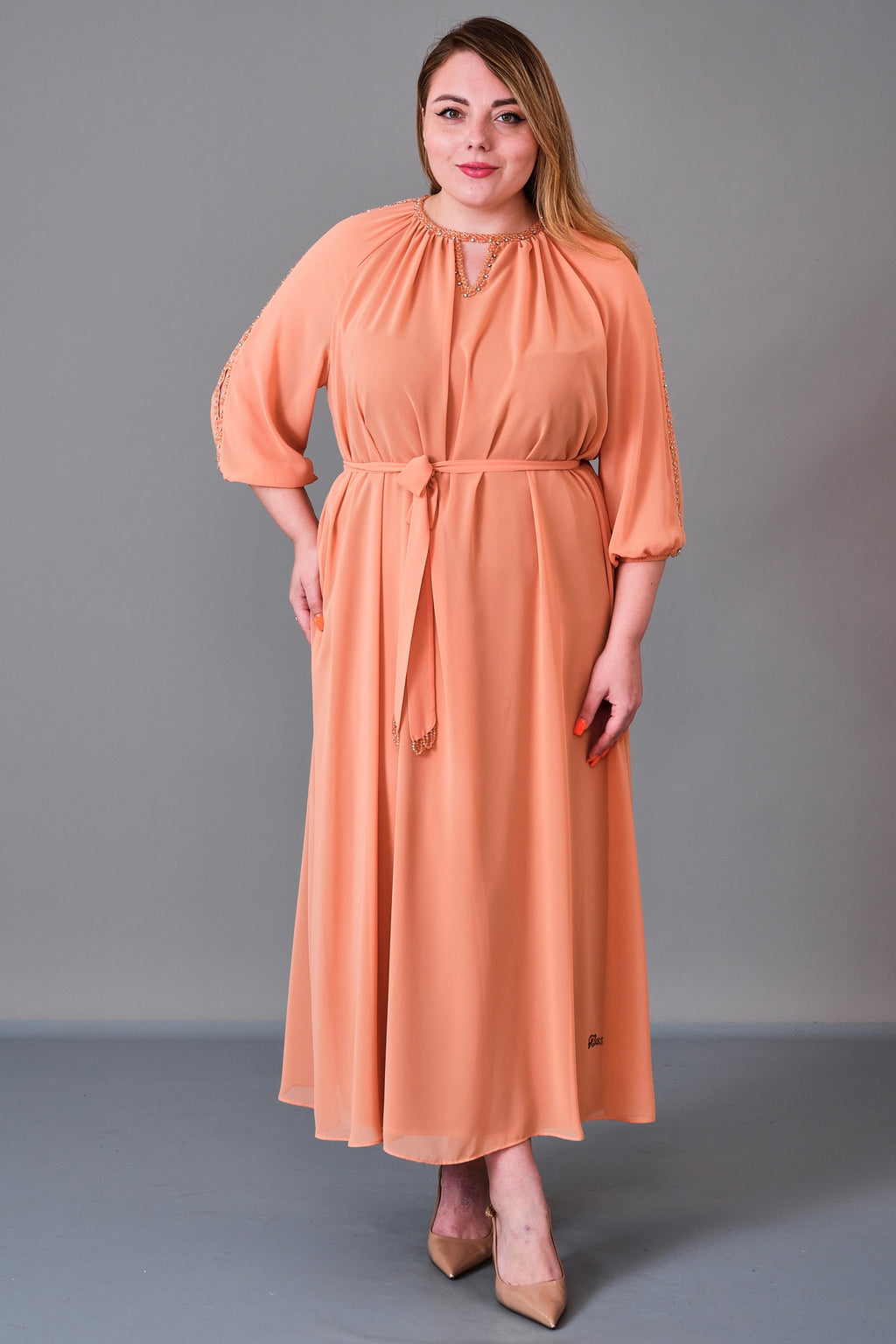 Ksas - Plus Size Dress (KSS27K32373) - 8690200227080