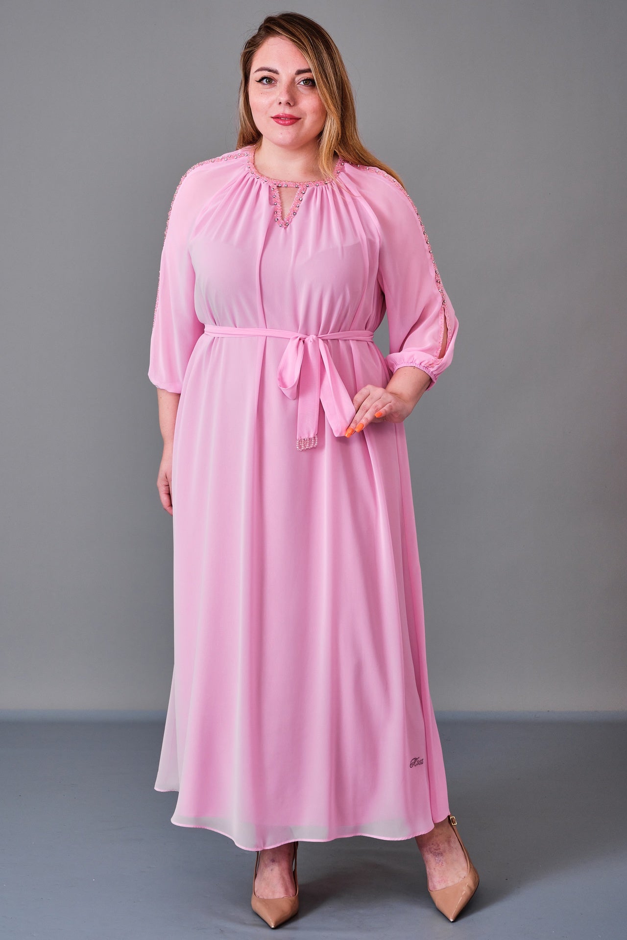 Ksas - Plus Size Dress (KSS27K32373) - 8690200227097