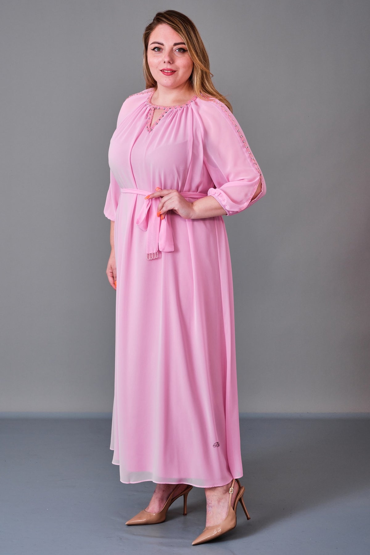 Ksas - Plus Size Dress (KSS27K32373) - 8690200227097