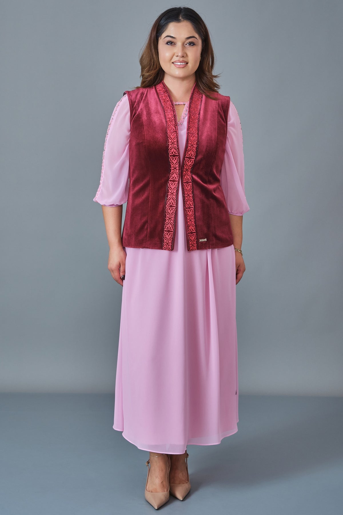 Ksas - Plus Size Waistcoat (KSS27K4198)