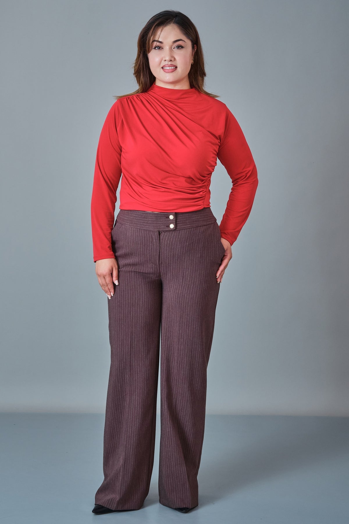 Selen - Plus Size Trousers (SLN27K61890) - 8690200227271