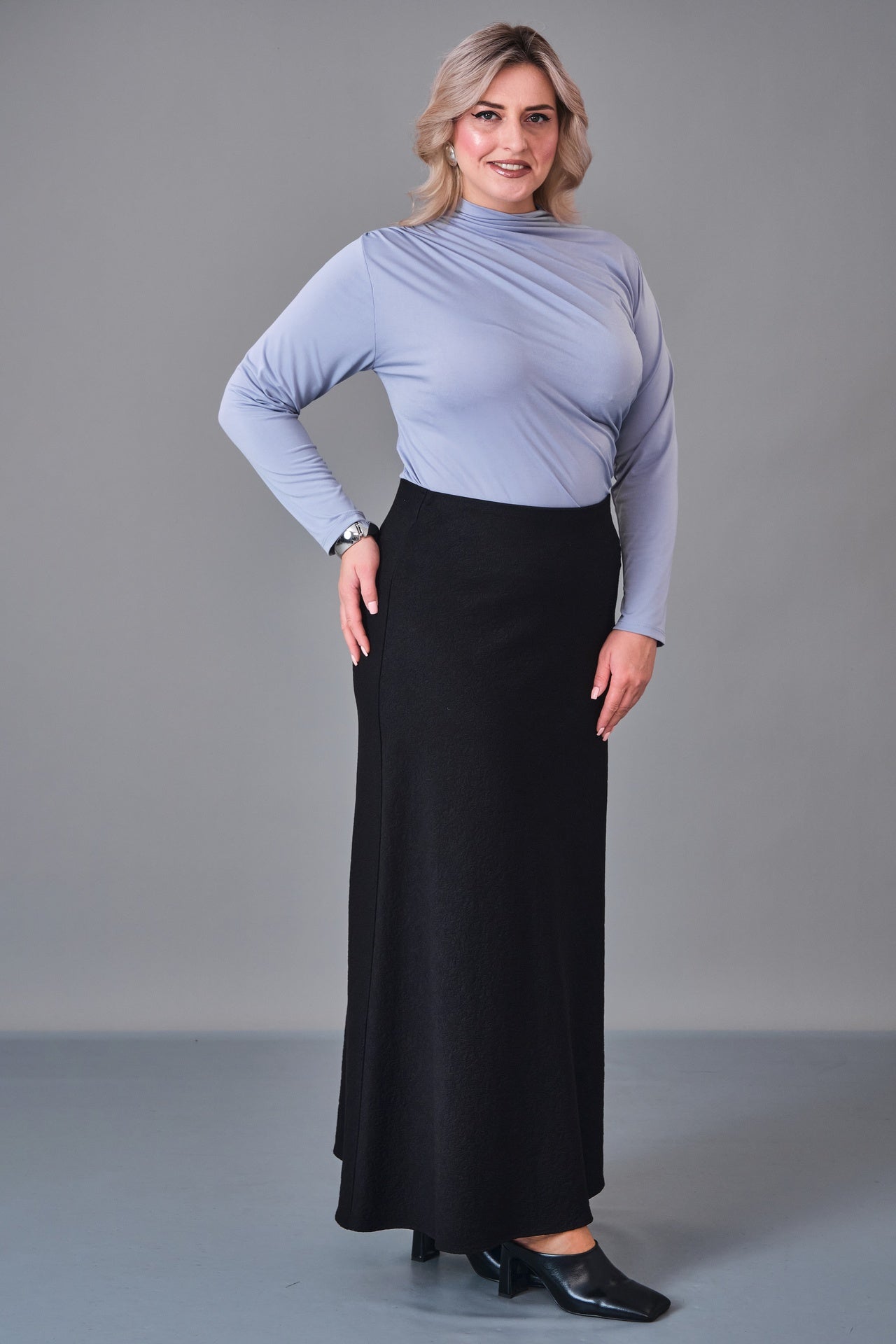 Elitline - Plus Size Skirt (ELT27K2-65-4034) - 8690200227608