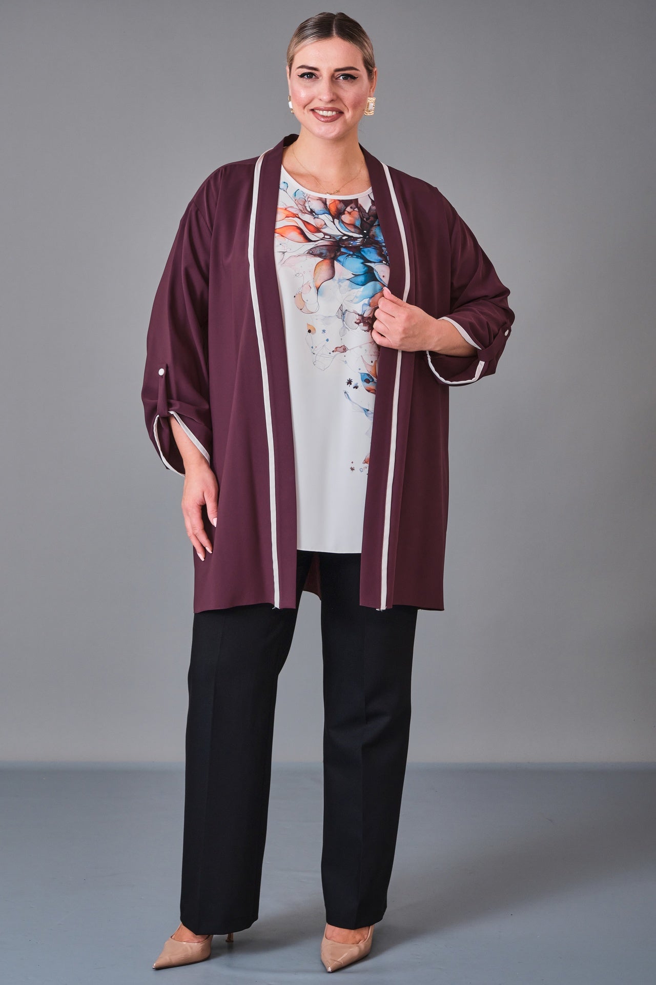 Kifayet - Extended Plus Size Suit (KFT27K23708-20) - 8690200228025
