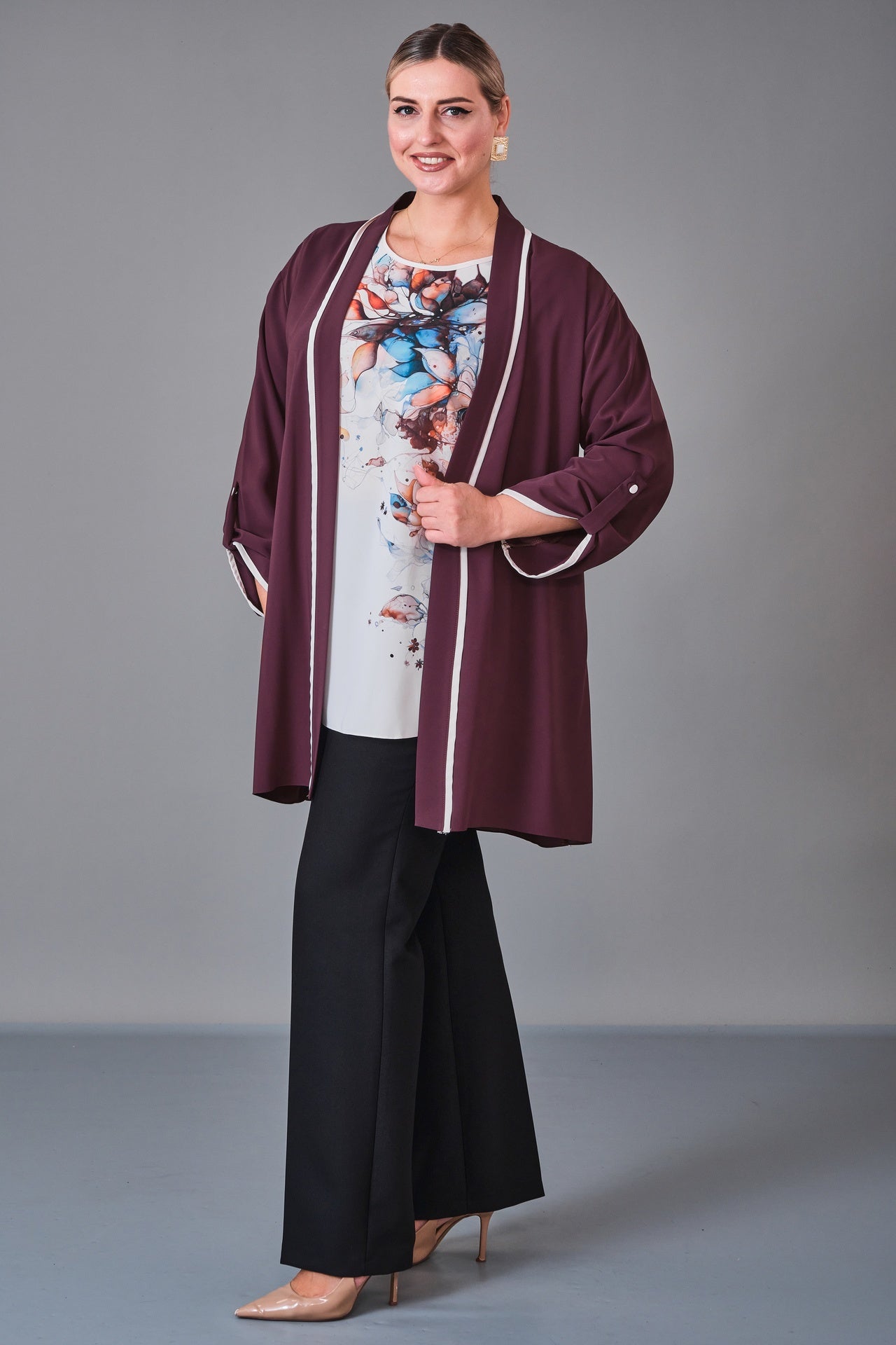 Kifayet - Extended Plus Size Suit (KFT27K23708-20) - 8690200228025