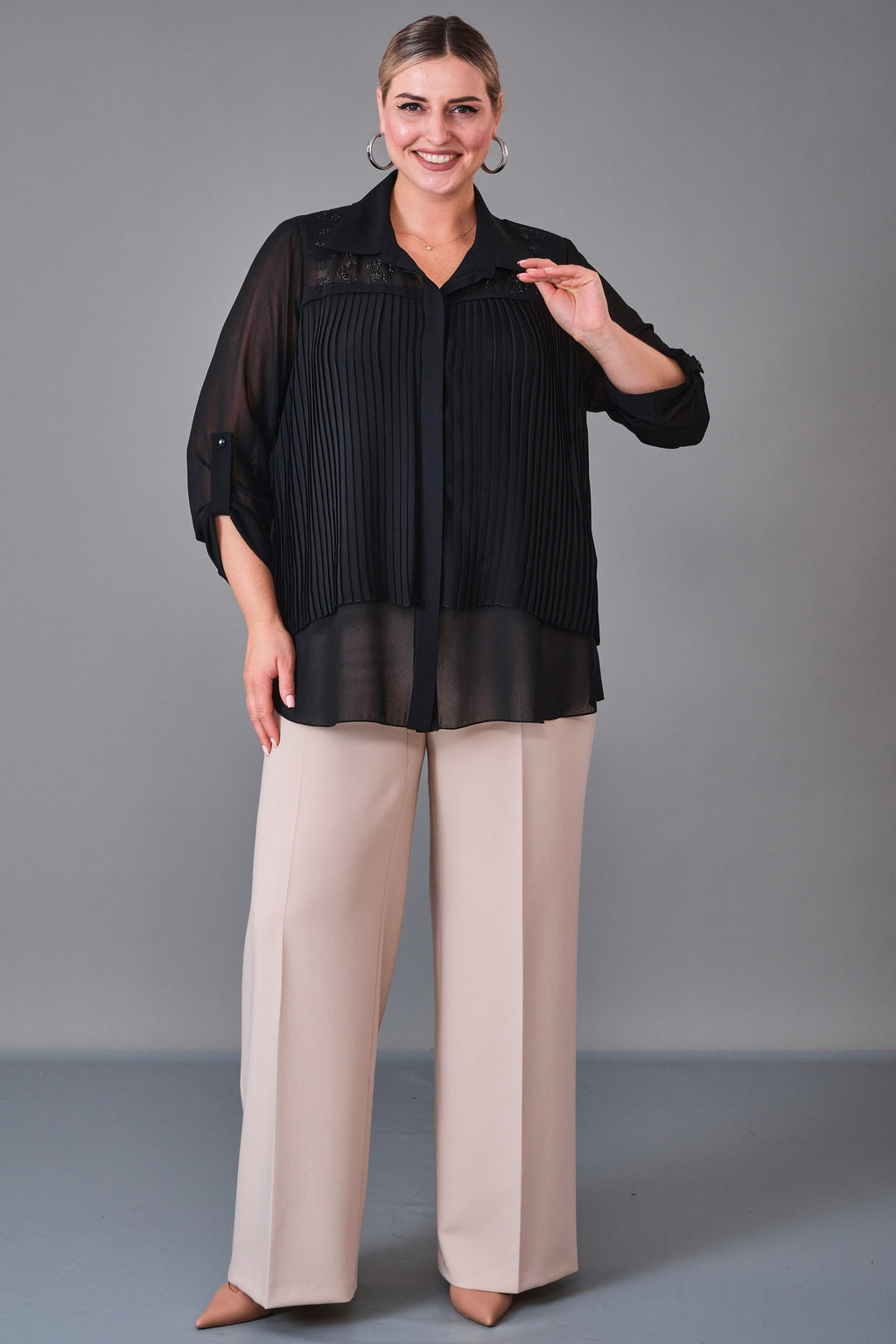 Kifayet - Extended Plus Size Shirt (KFT27K23727) - 8690200228032