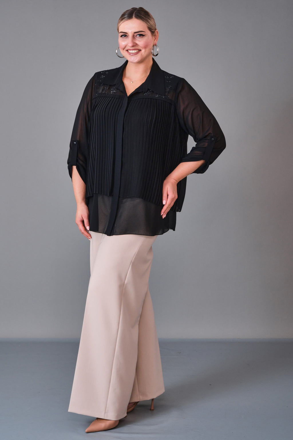 Kifayet - Extended Plus Size Shirt (KFT27K23727) - 8690200228032