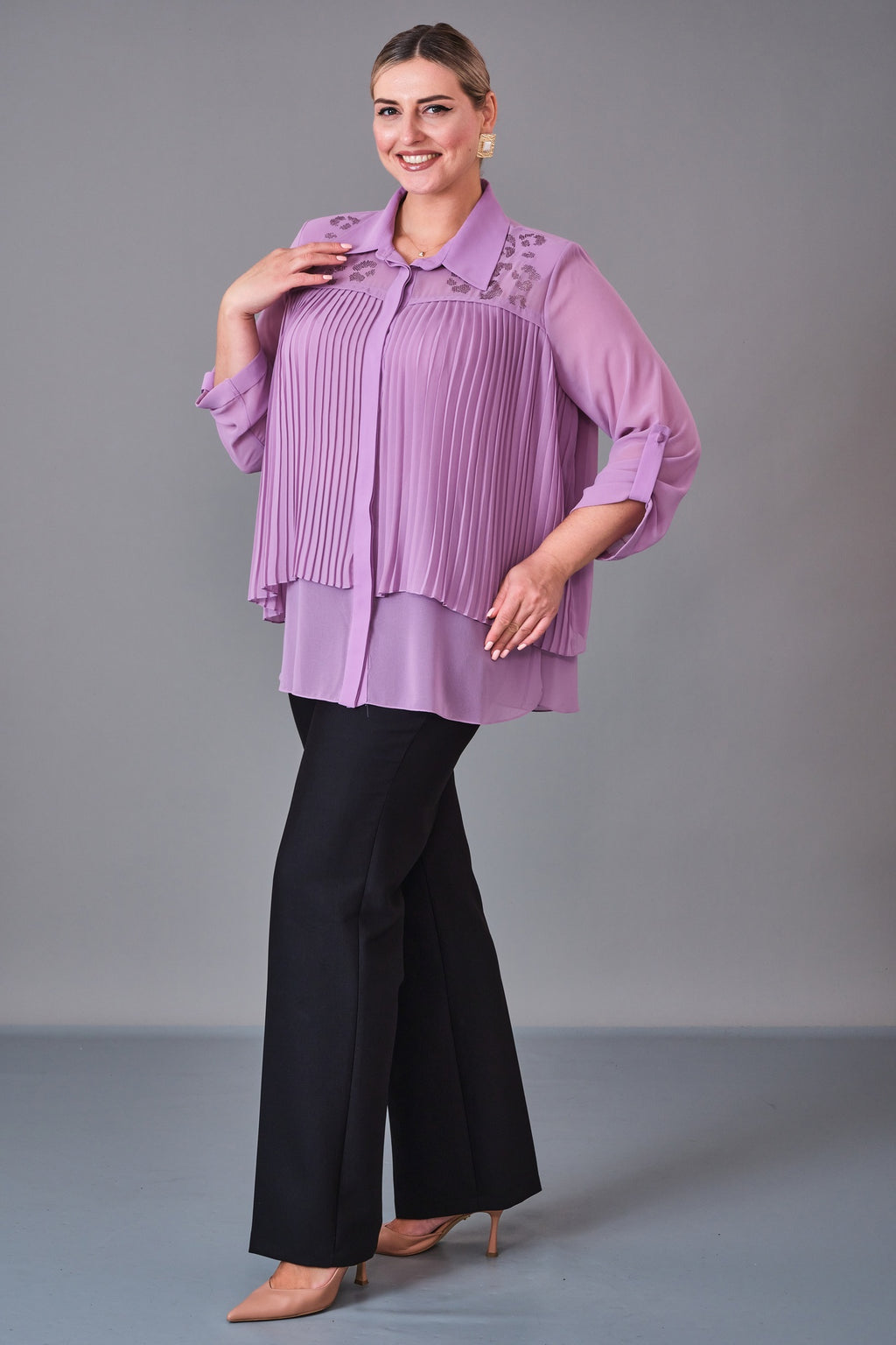 Kifayet - Extended Plus Size Shirt (KFT27K23727) - 8690200228049