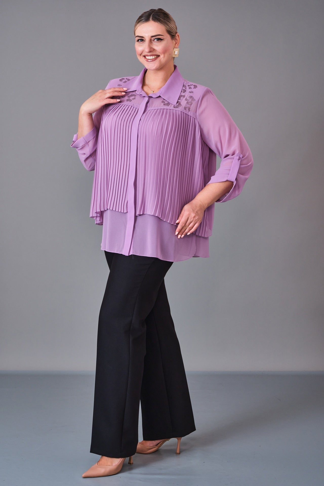 Kifayet - Extended Plus Size Shirt (KFT27K23727) - 8690200228049