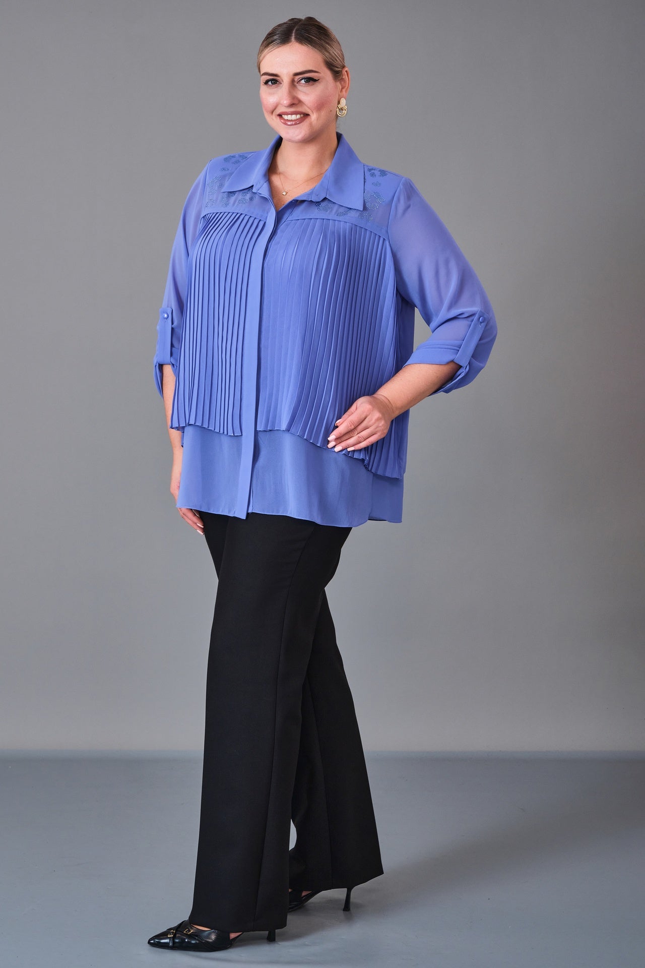 Kifayet - Extended Plus Size Shirt (KFT27K23727) - 8690200228056