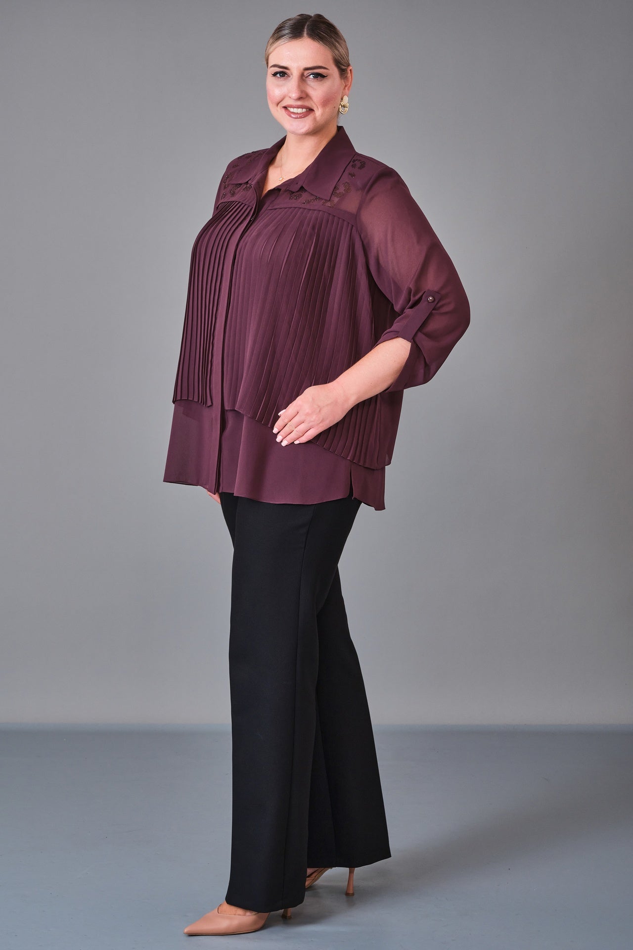 Kifayet - Extended Plus Size Shirt (KFT27K23727) - 8690200228063