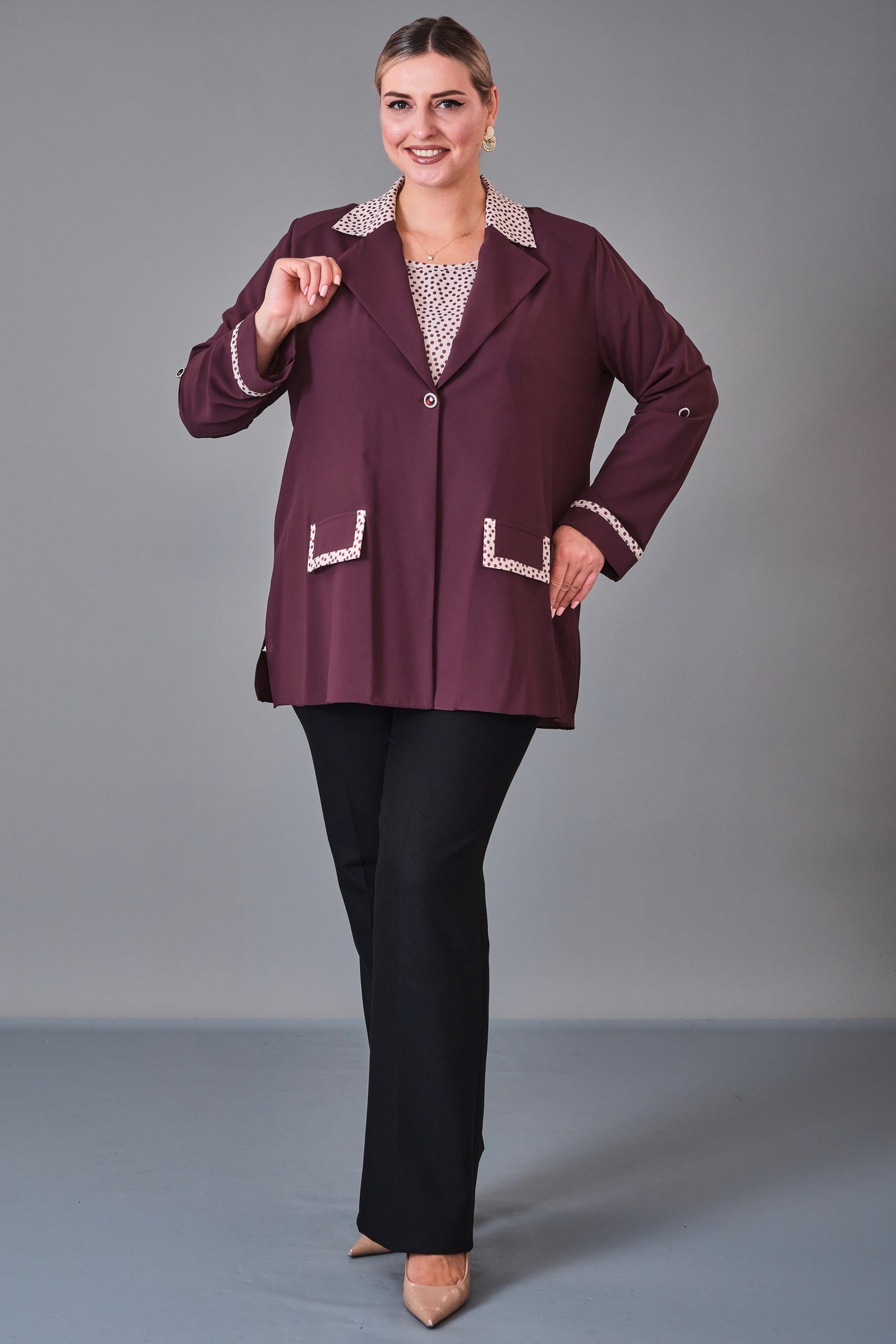 Kifayet - Extended Plus Size Suit (KFT27K23526-20) - 8690200228117