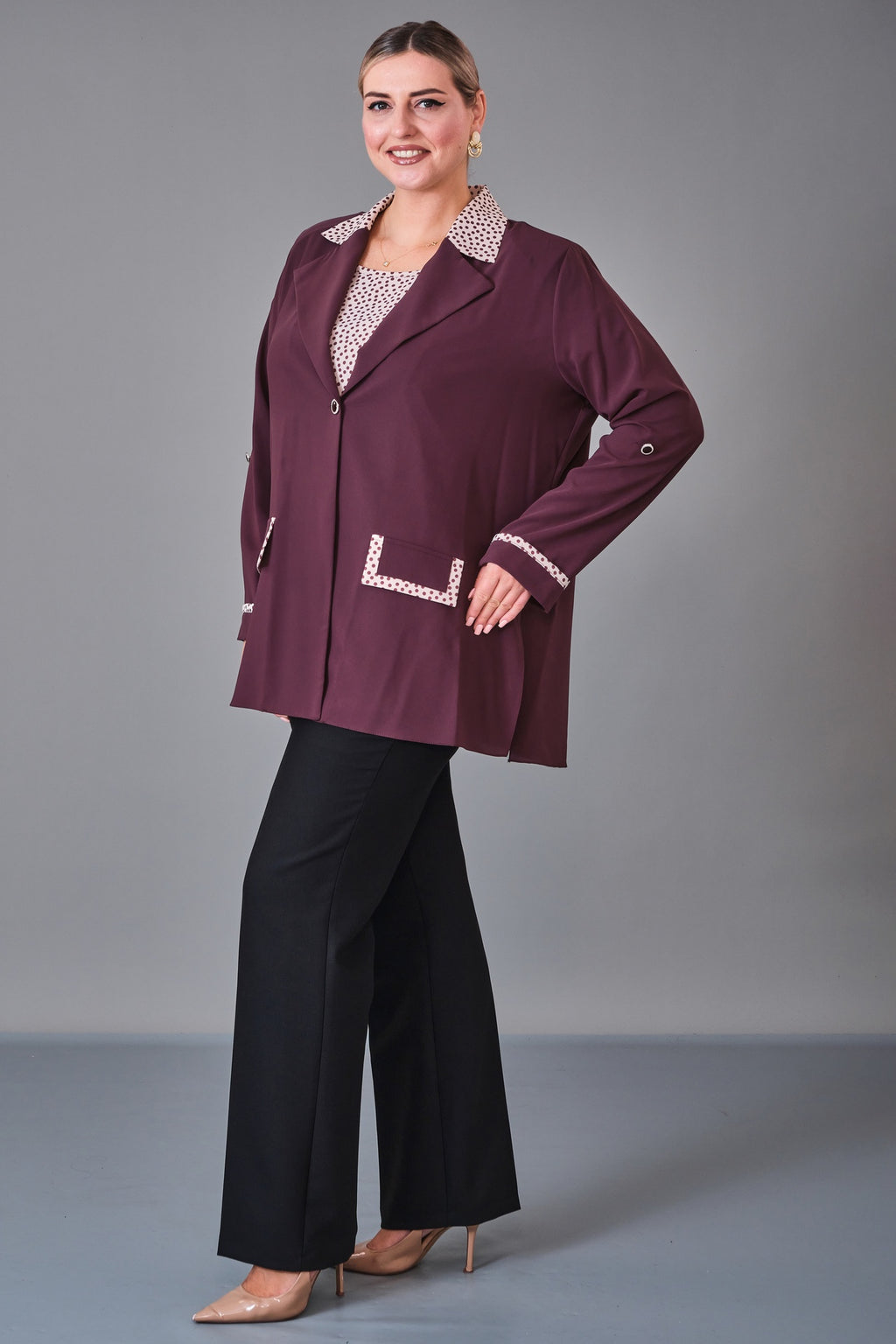 Kifayet - Extended Plus Size Suit (KFT27K23526-20) - 8690200228117