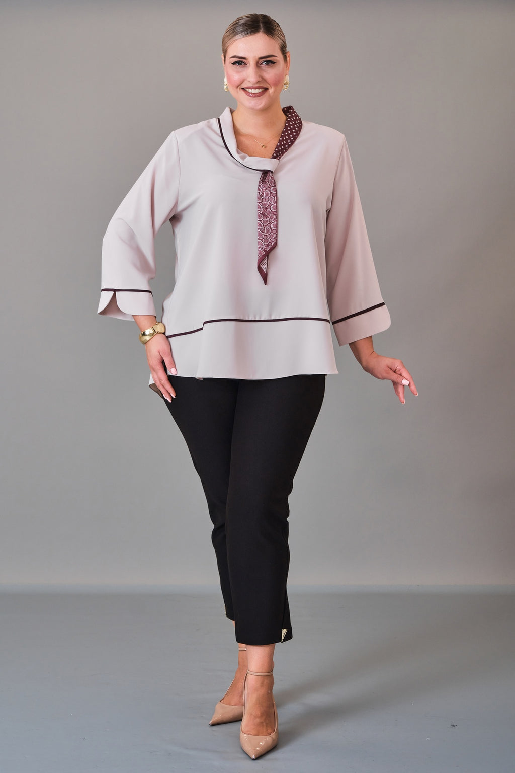 Kifayet - Extended Plus Size Blouse (KFT27K23806) - 8690200228216