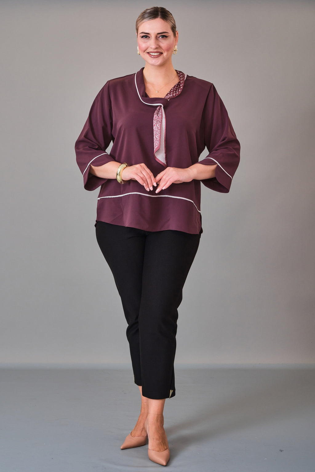 Kifayet - Extended Plus Size Blouse (KFT27K23806) - 8690200228223