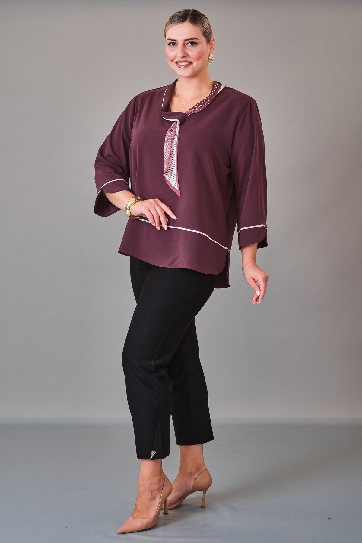 Kifayet - Extended Plus Size Blouse (KFT27K23806) - 8690200228223