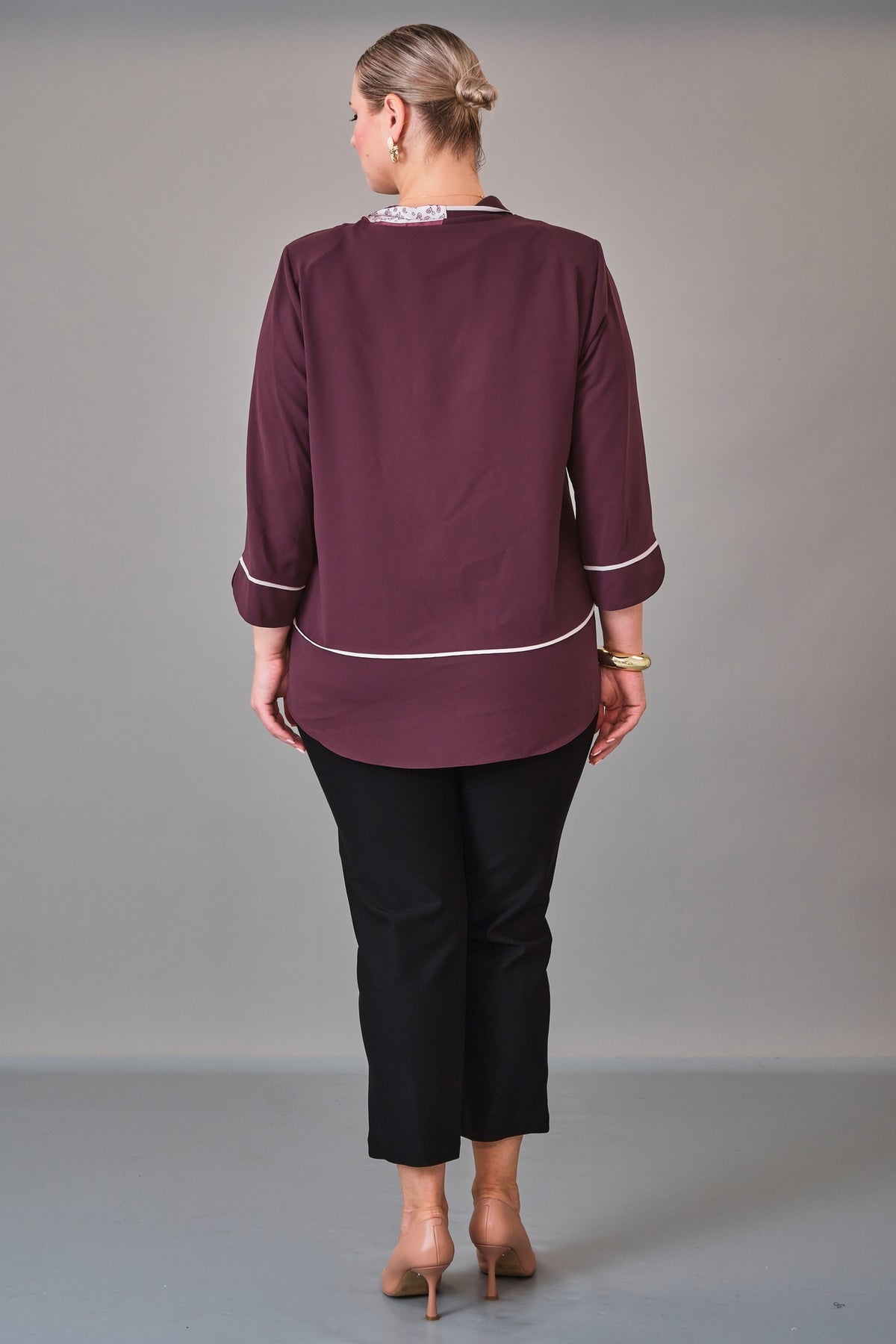 Kifayet - Extended Plus Size Blouse (KFT27K23806) - 8690200228223