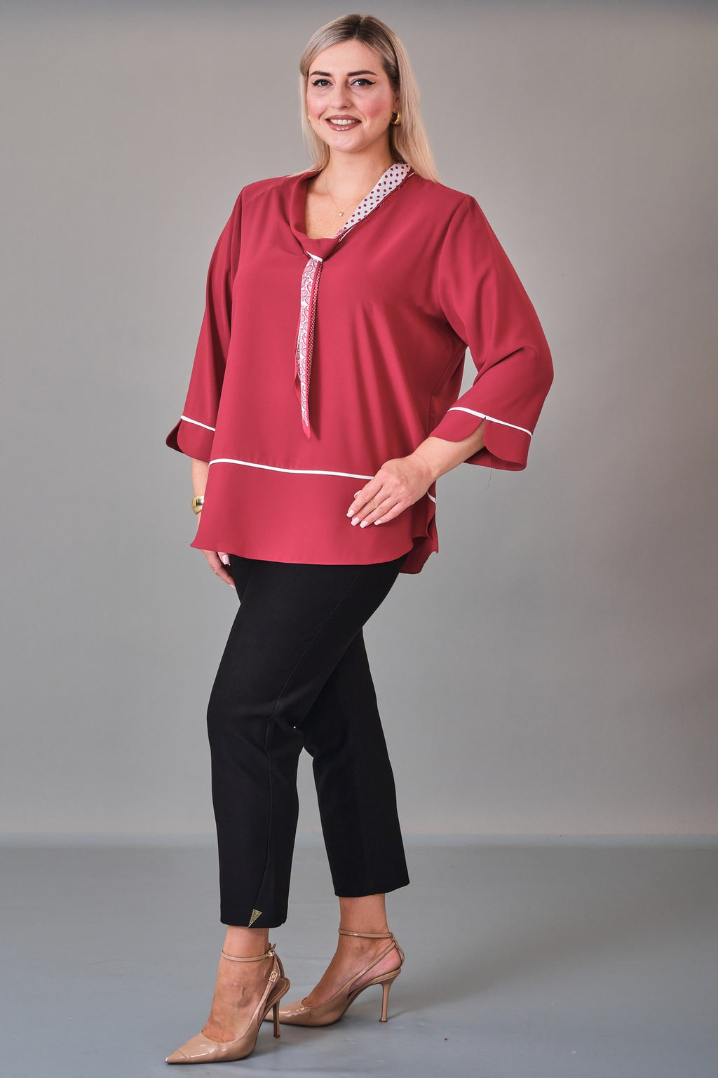 Kifayet - Extended Plus Size Blouse (KFT27K23806) - 8690200228230