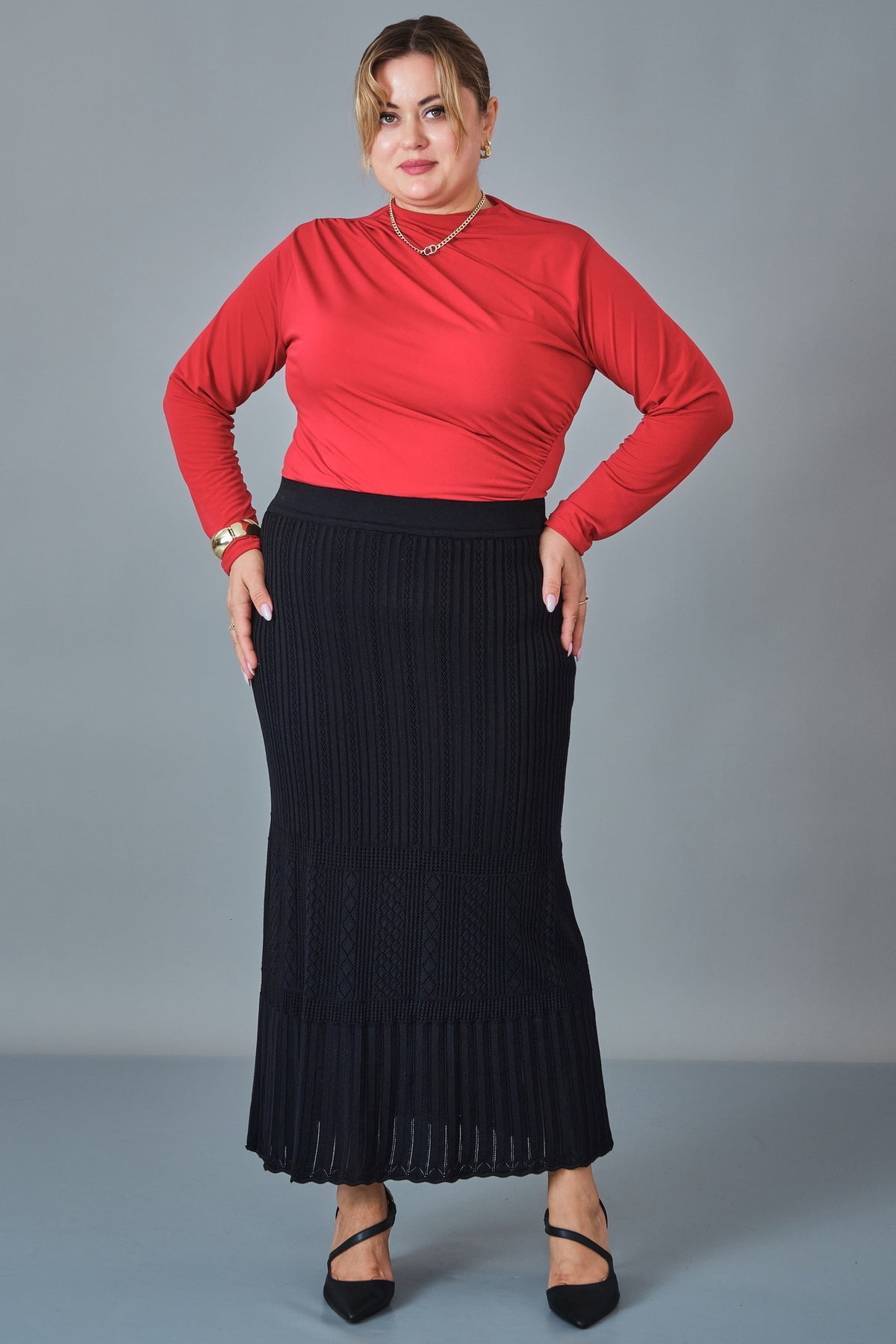 Desender - Plus Size Skirt Knitwear (DES27K5614)