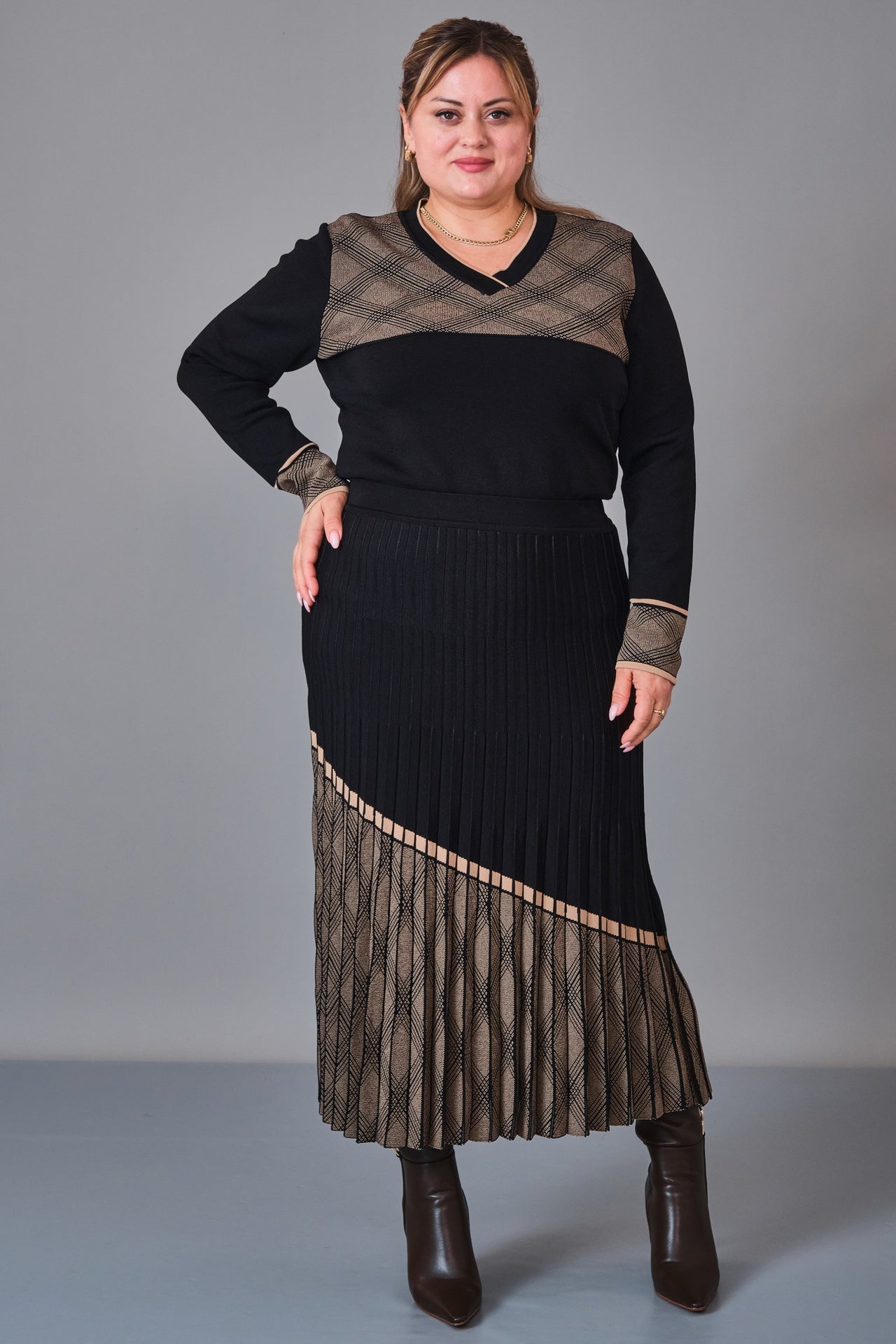 Desender - Plus Size Skirt Knitwear (DES27K5567) - 8690200228841
