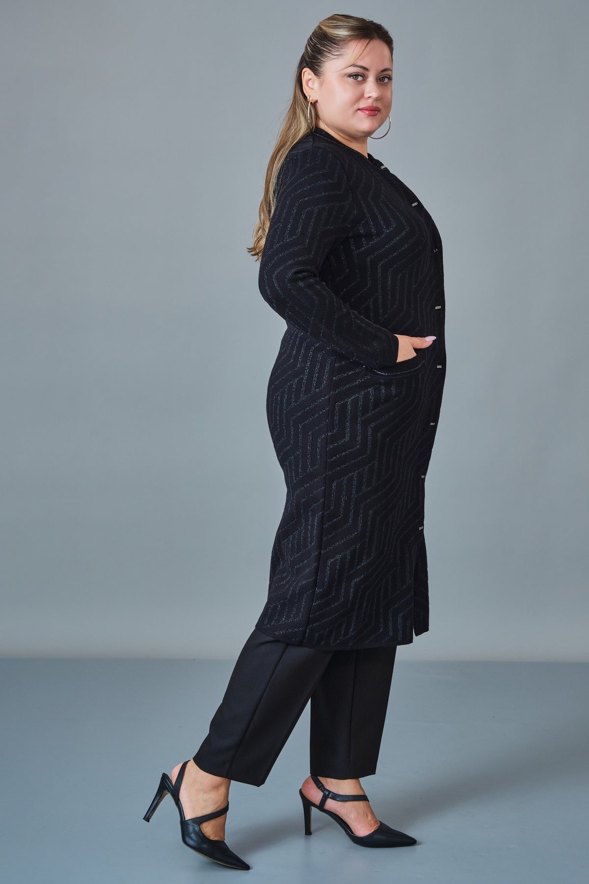 Desender - Plus Size Cardigan (DES27K43307) - 8690200229312