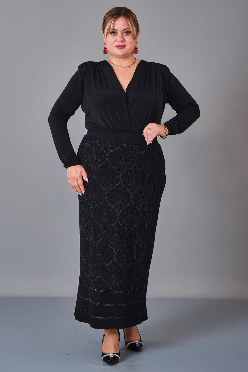 Desender - Plus Size Skirt Knitwear (DES27K5674) - 8690200229343