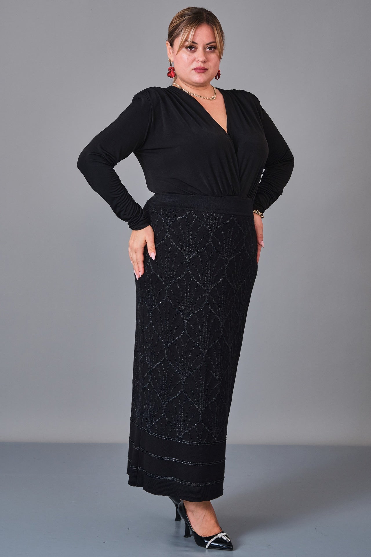 Desender - Plus Size Skirt Knitwear (DES27K5674) - 8690200229343