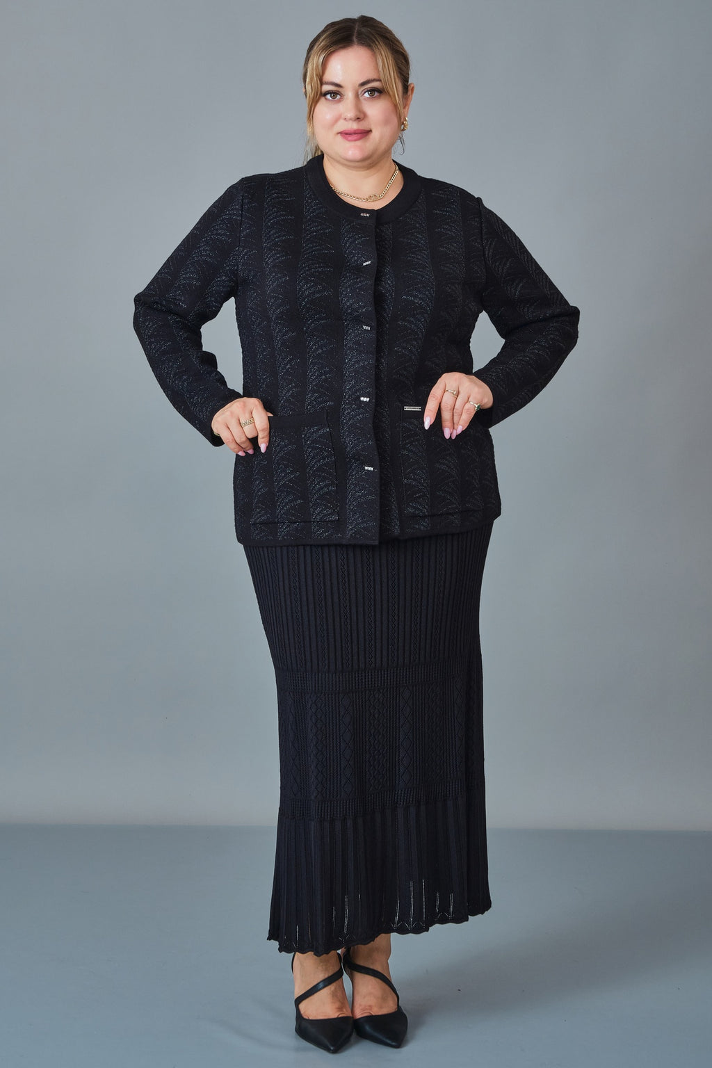 Desender - Plus Size Cardigan (DES27K43105) - 8690200229374