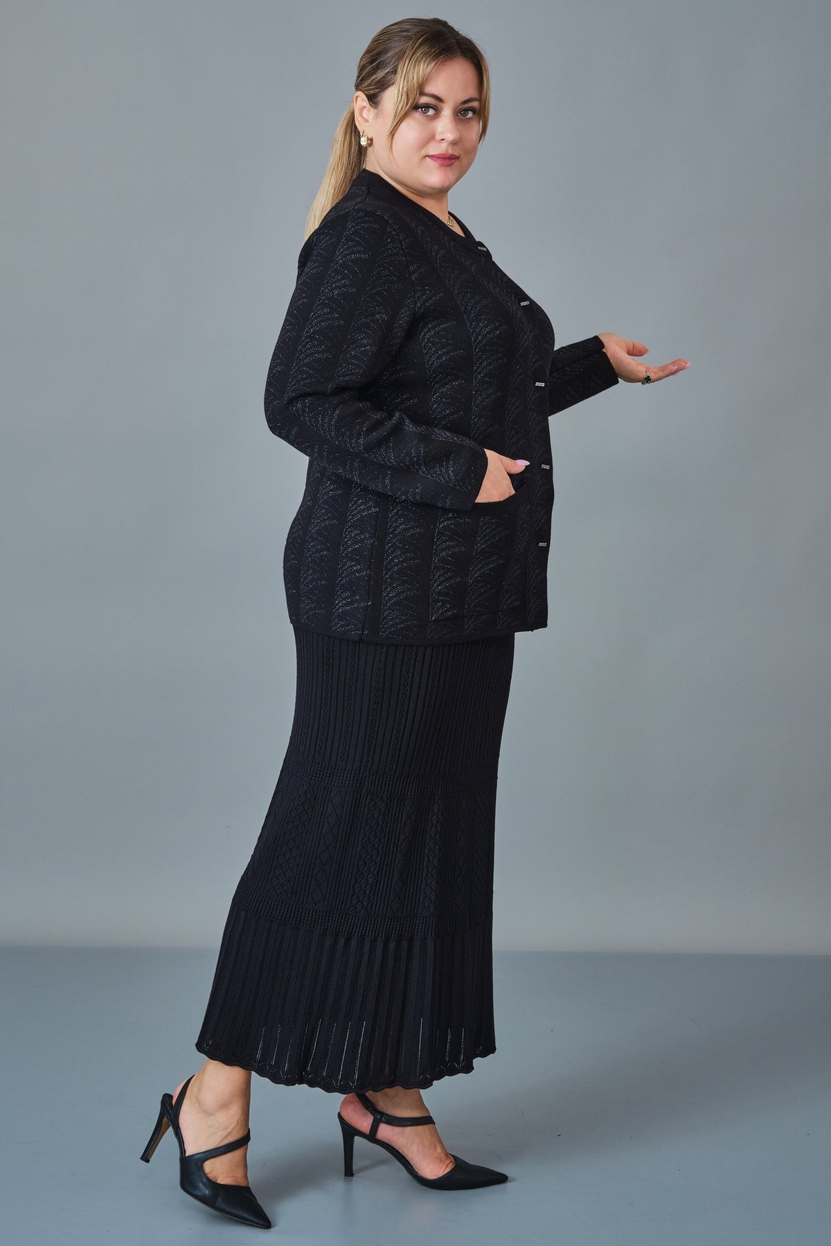 Desender - Plus Size Cardigan (DES27K43105) - 8690200229374