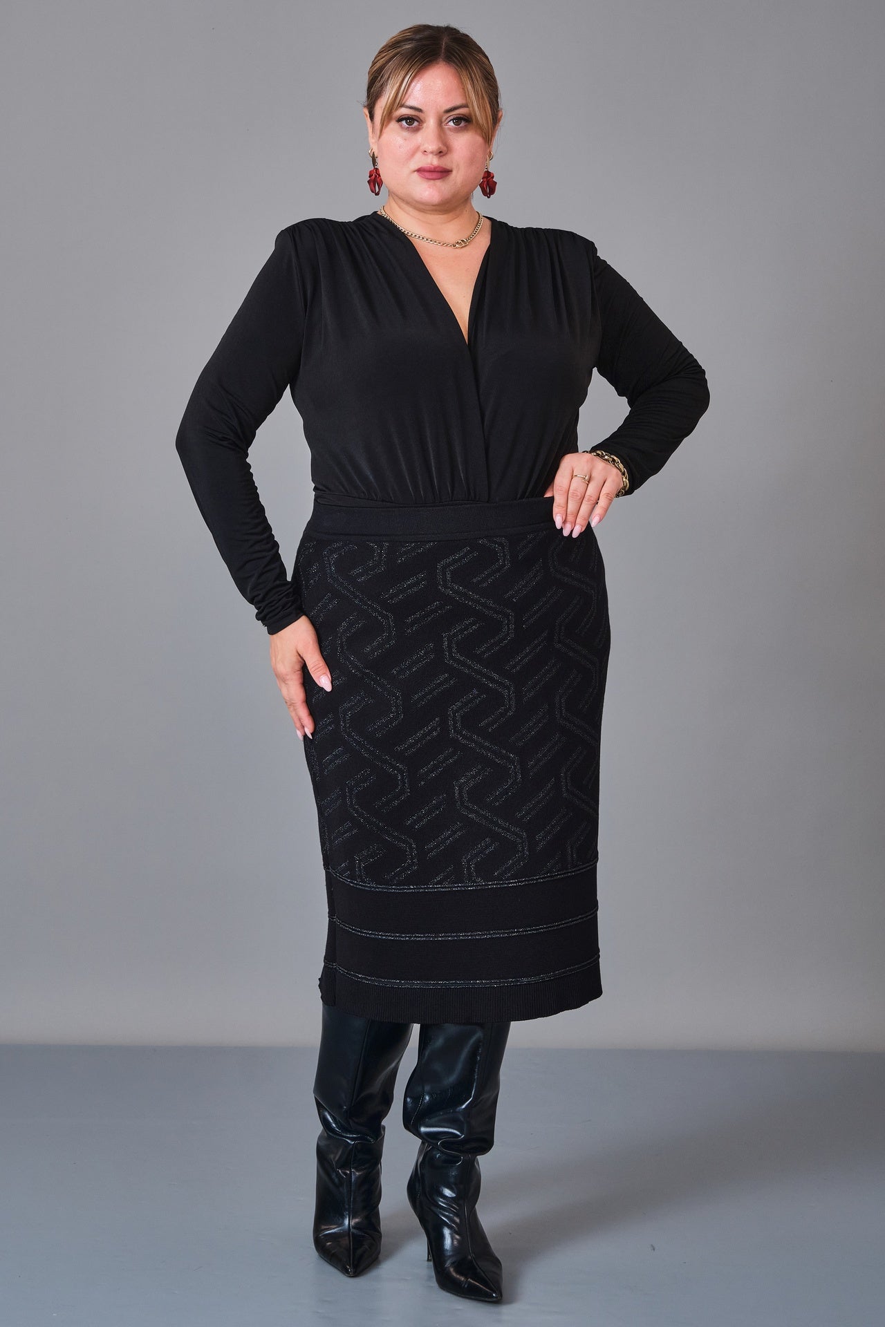 Desender - Plus Size Skirt Knitwear (DES27K5639) - 8690200229442